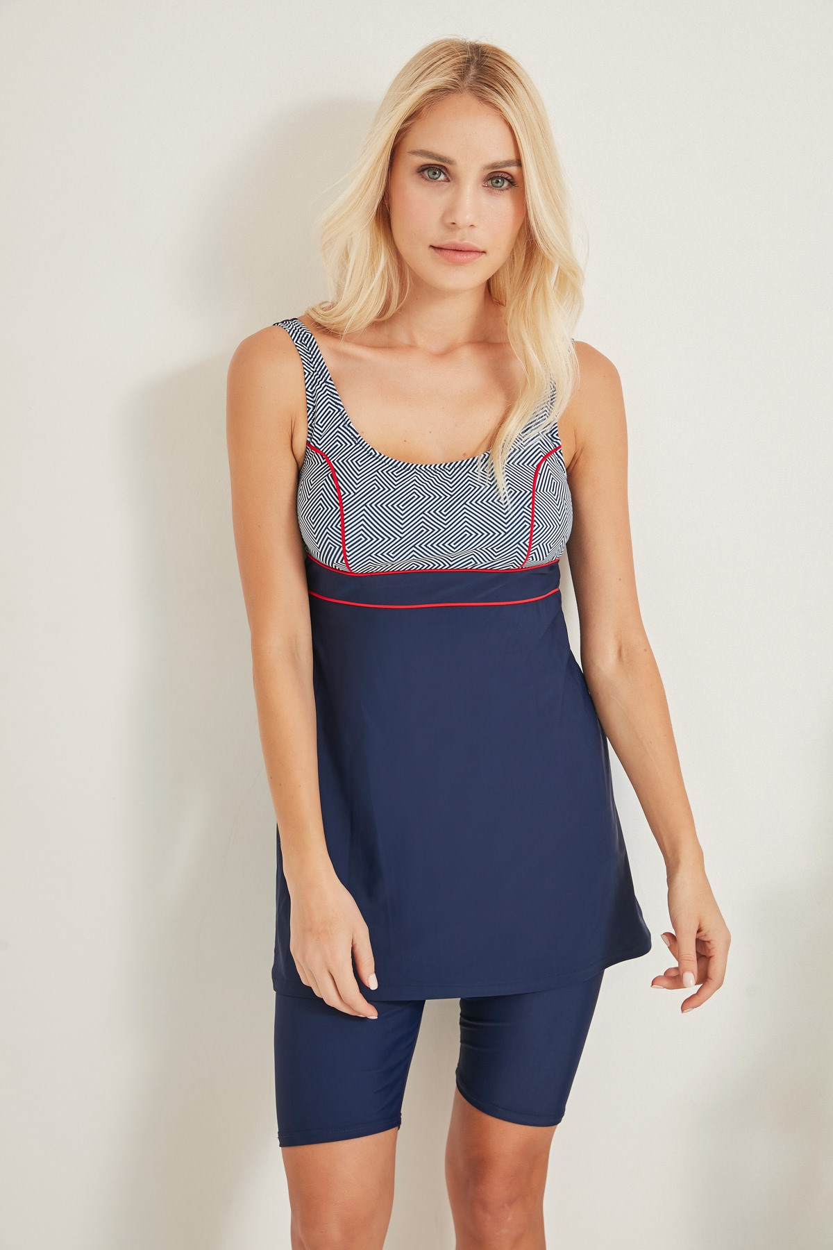 C&City Kadın Taytlı Elbise Mayo 7357 Marin