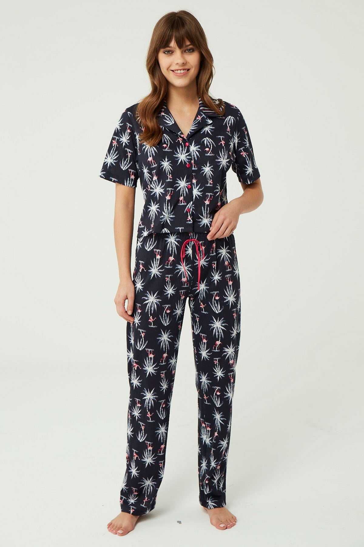 C&City Kısa Kol Pijama Takım 12272 Çok Renkli