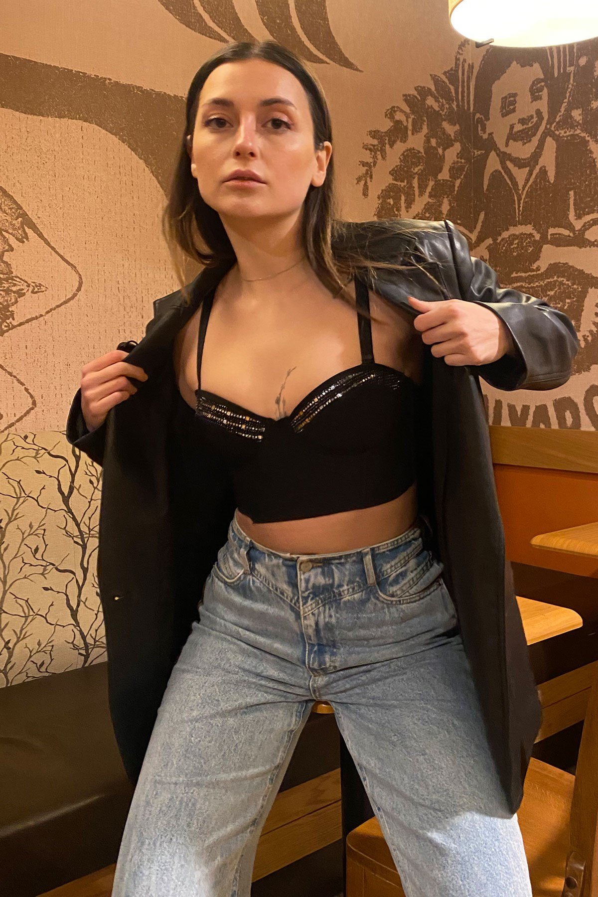 C&City Sim Detay Destekli Straplez Büstiyer C19014 Siyah