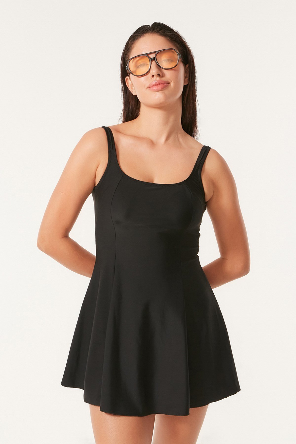 C&City Şortlu Elbise Mayo 7490 Siyah