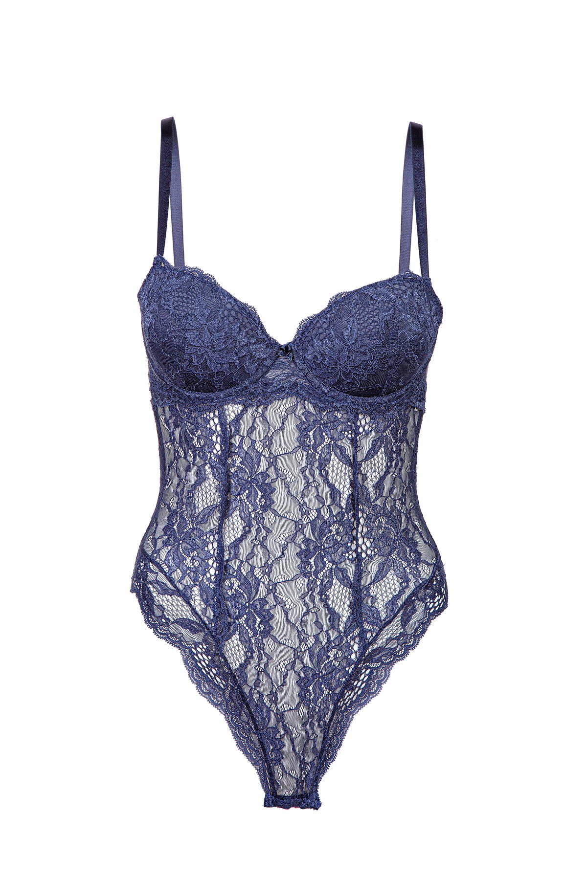 C&City Yarım Destekli Çıtçıtlı Body C15077 Lacivert