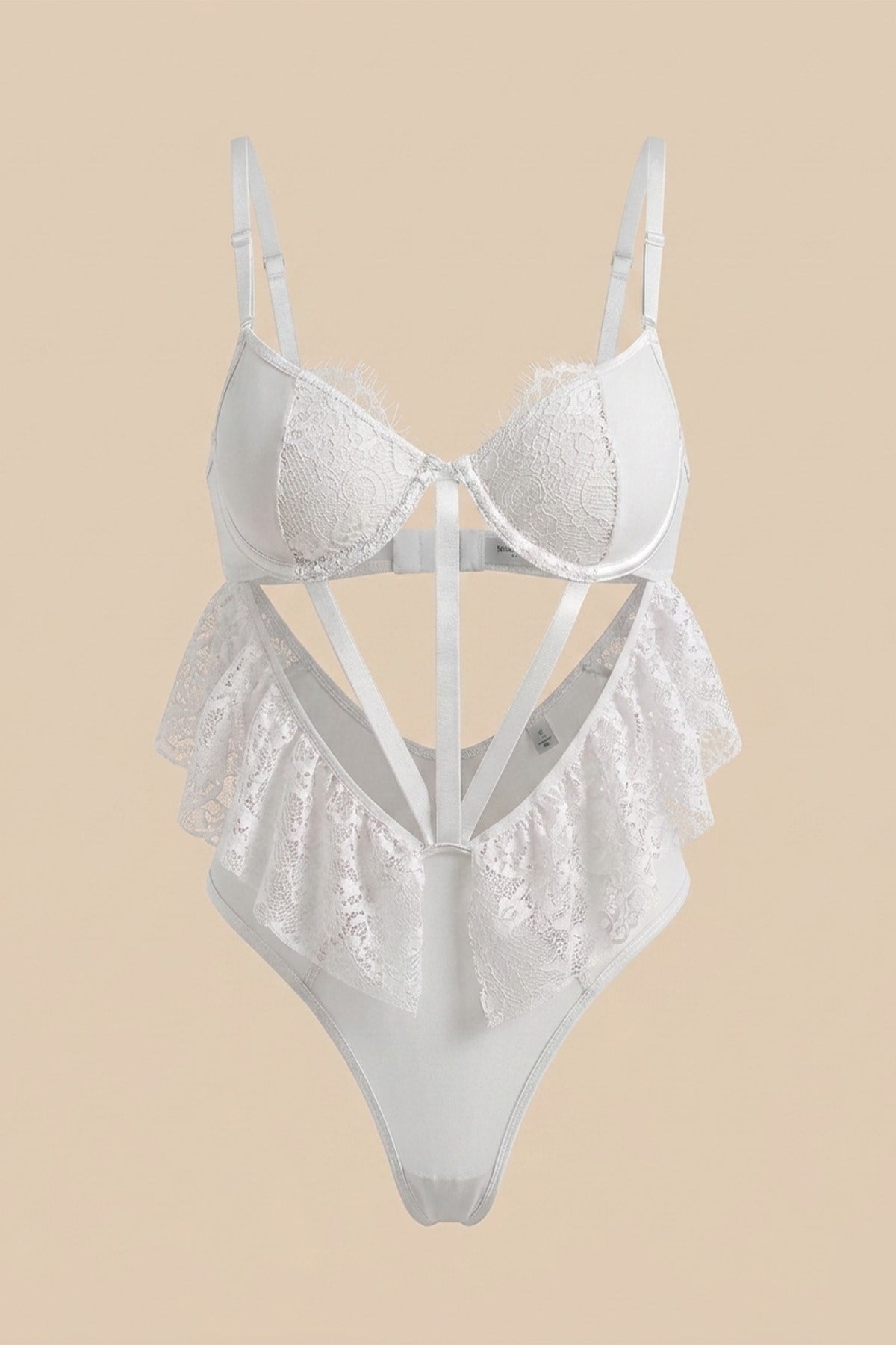 Dantel Detaylı Bodysuit Krem