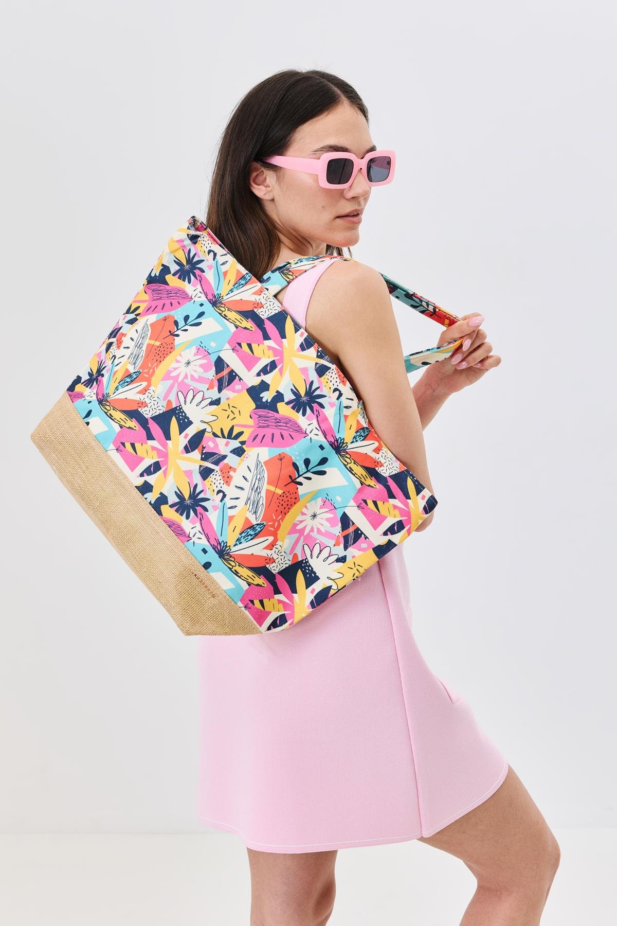 Dijital Baskılı Plaj Çantası Y8670-26 K-02