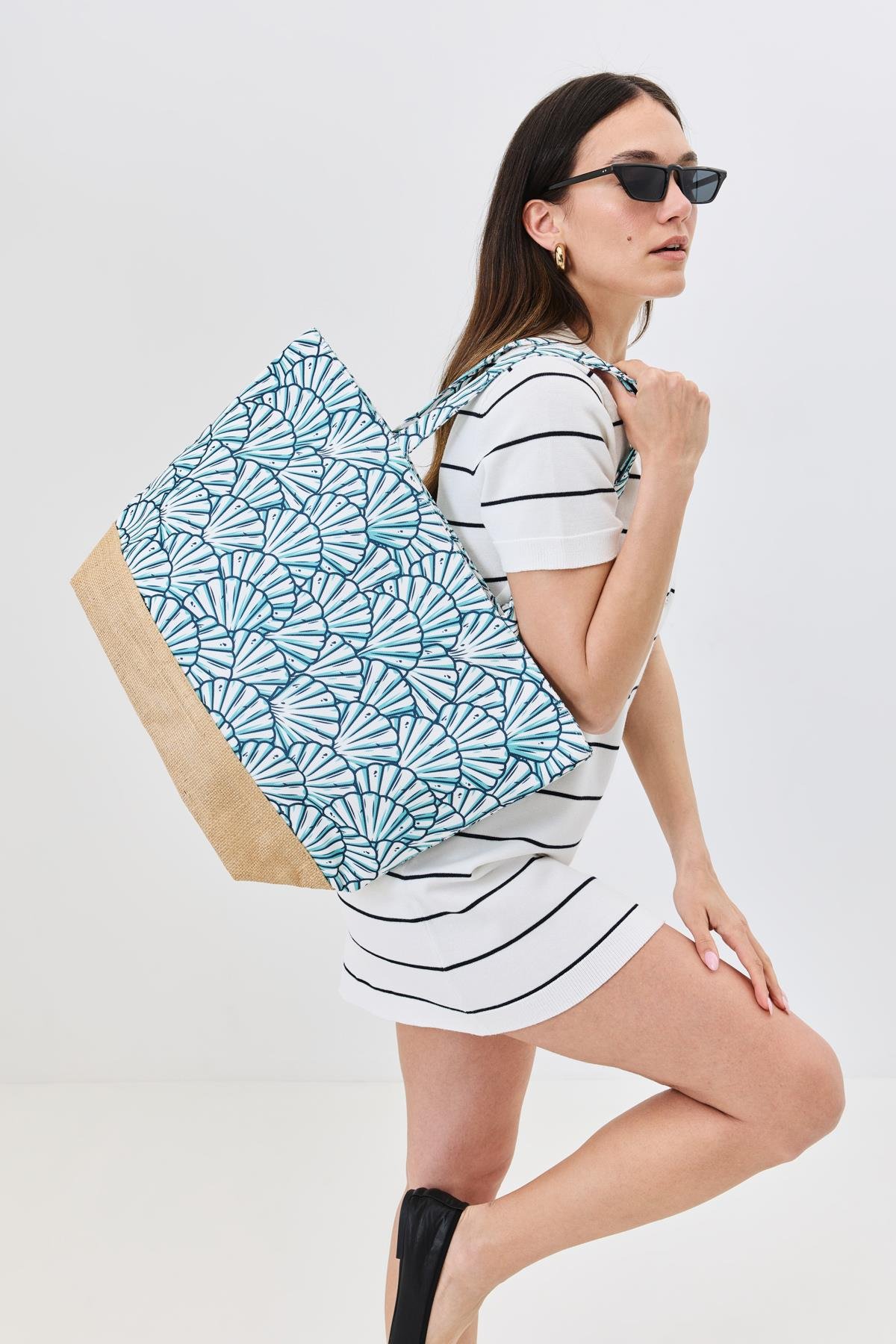 Dijital Baskılı Plaj Çantası Y8670-27 K-06