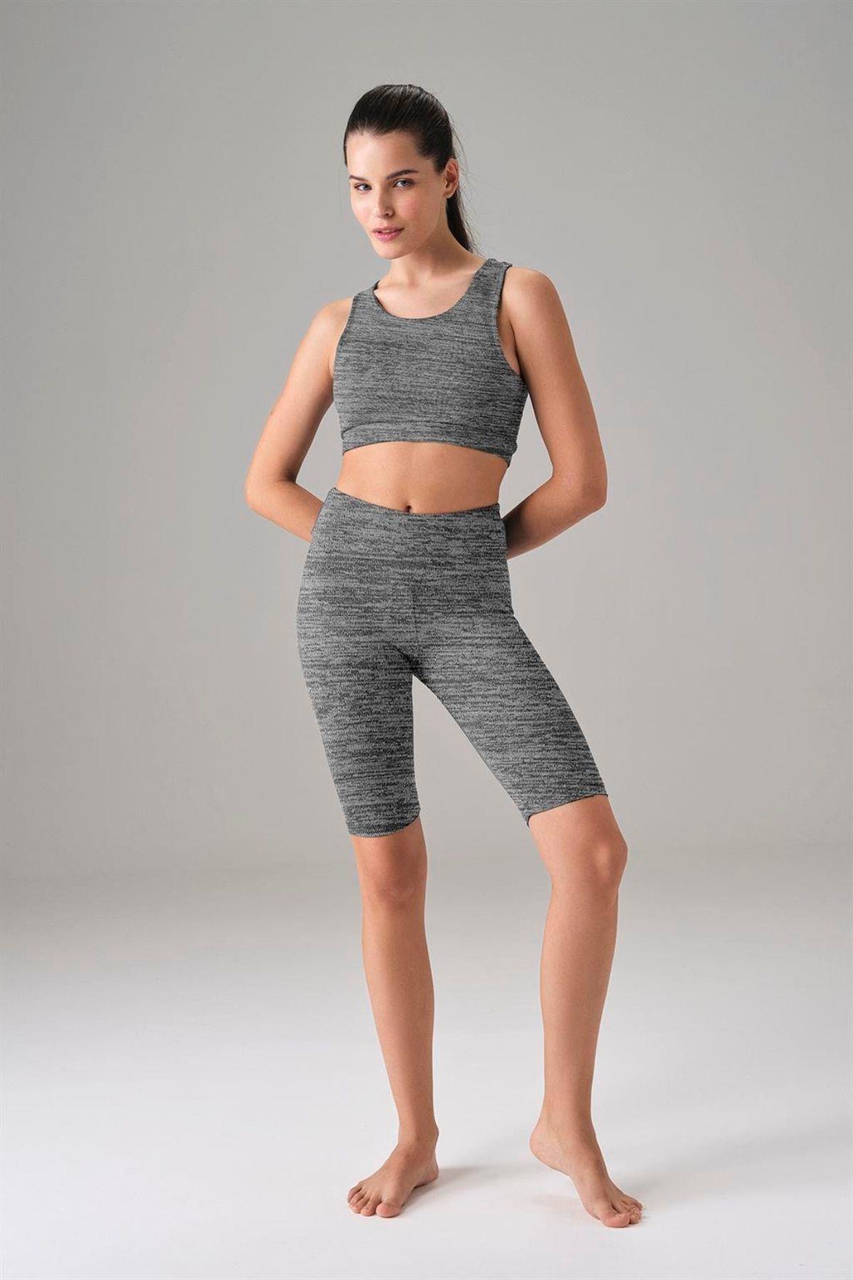 Doreanse Kadın Orta Bel Toparlıyıcı Spor Tayt 8037 Siyah