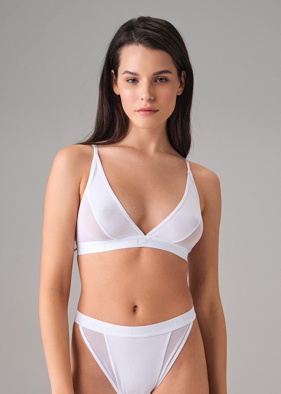Doreanse Kadın Yarı Transparan Üçgen Sütyen 5553 Ten