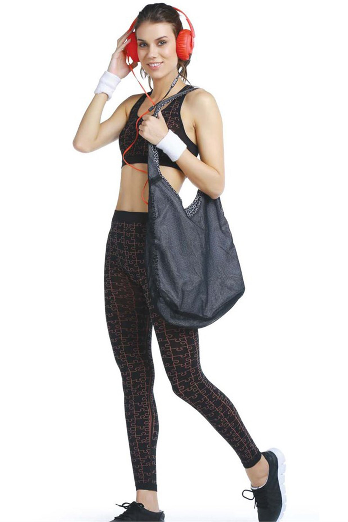 Emay 3807 Woman Fitness Bustier Tights Set
