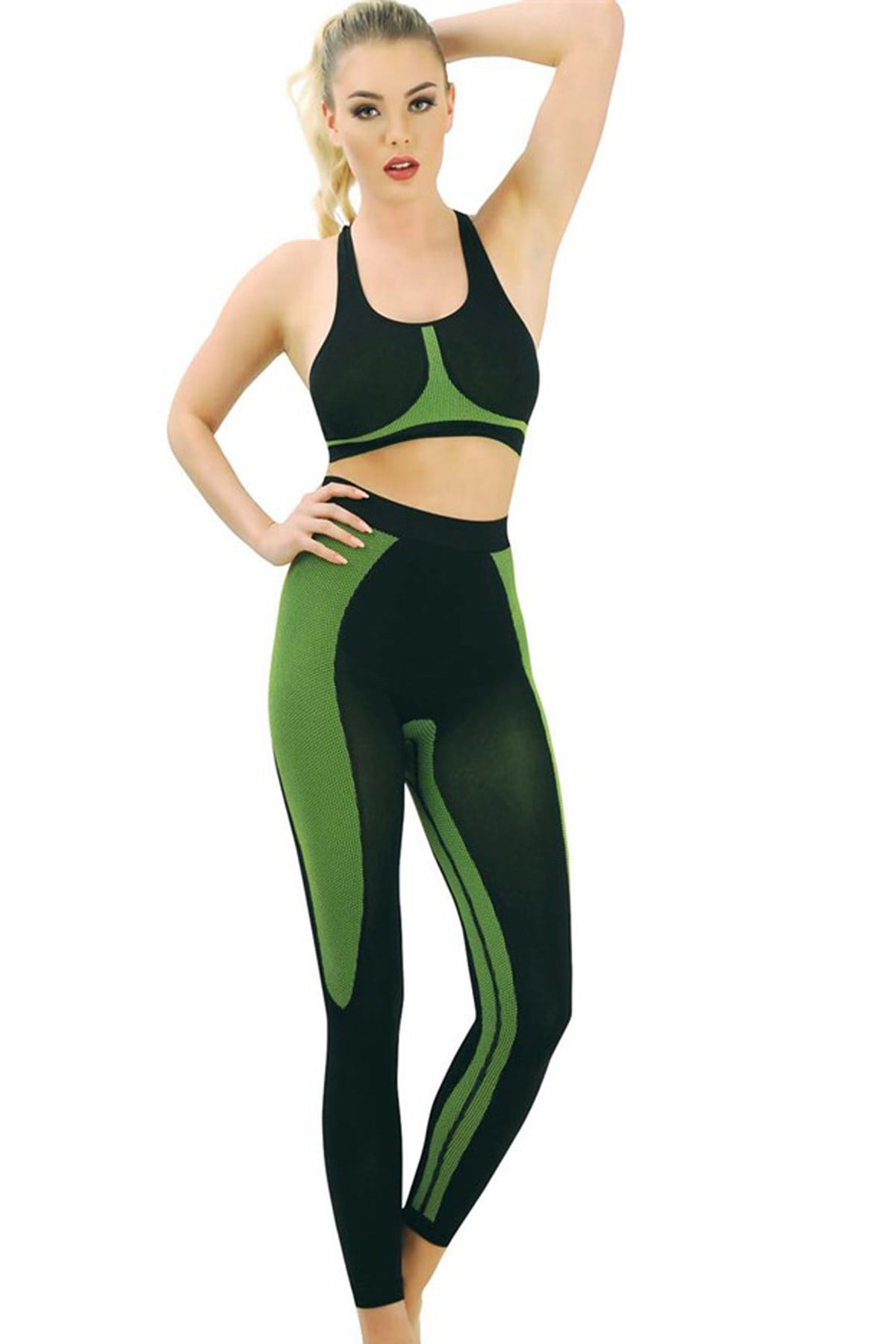 Emay 3817 Woman Fitness Bustier Tights Set