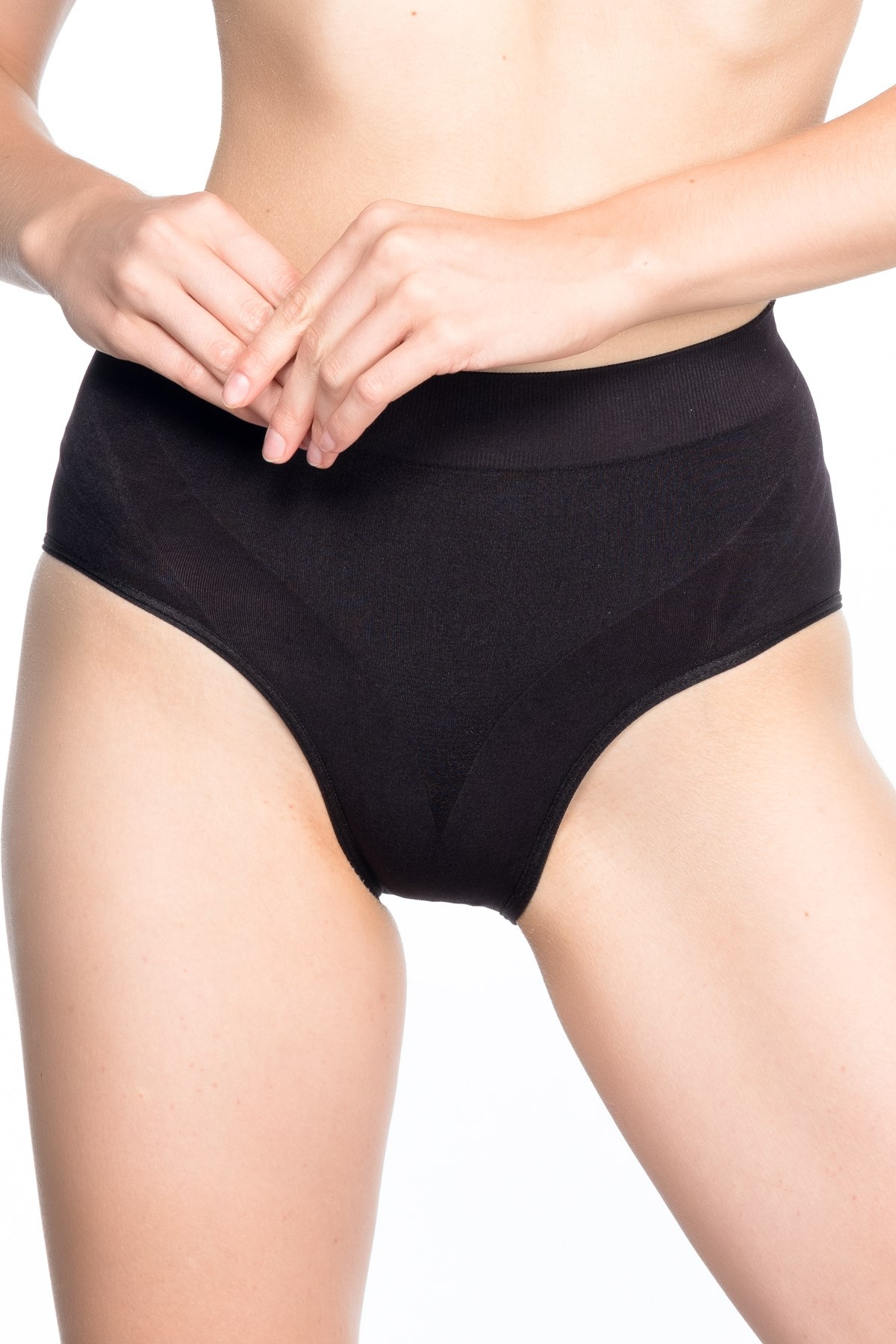 Emay 7025 Dikişsiz Slip Korse Siyah