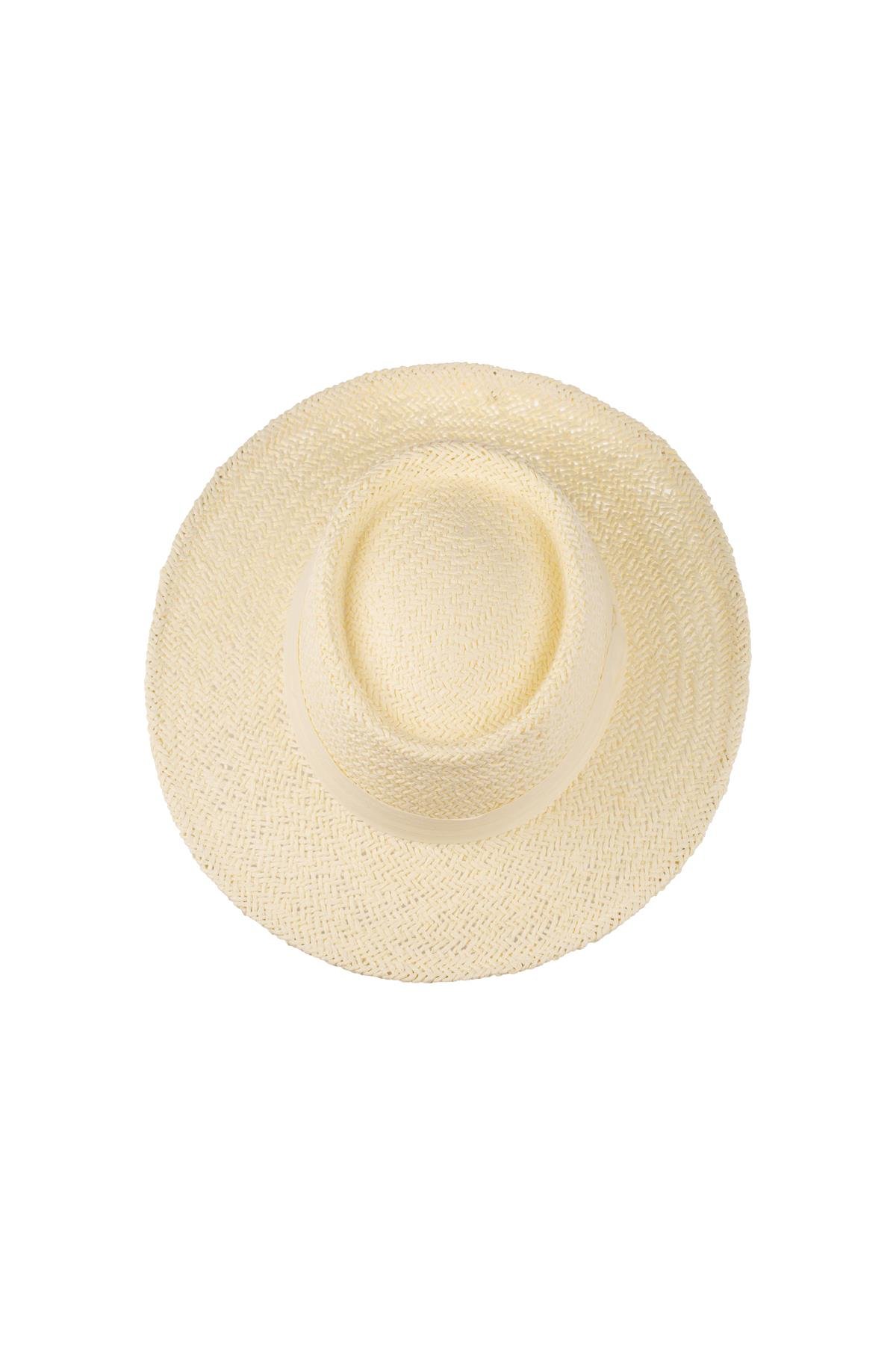 Erkek Bant Detaylı Hasır Fötr Şapka Y24750-03 Krem