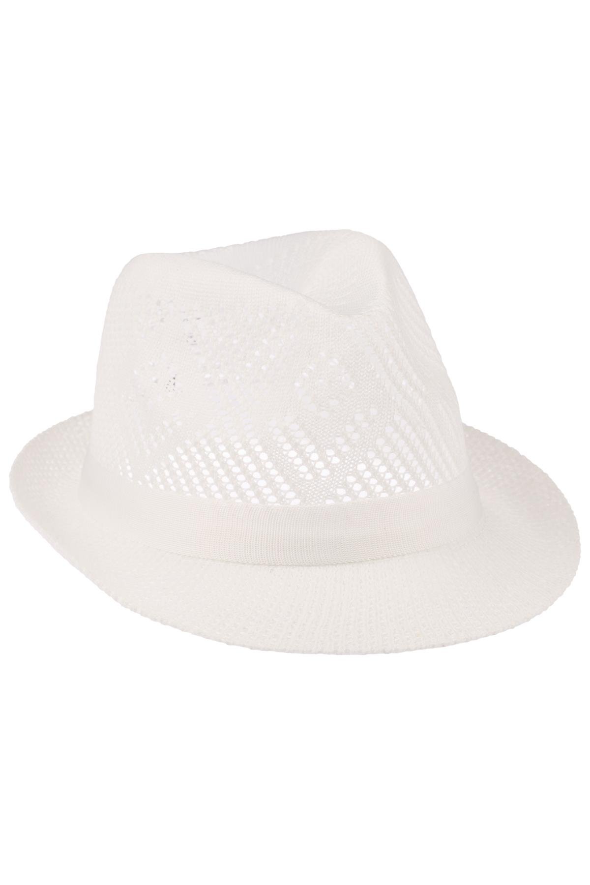 Erkek Merserize Fötr Şapka T25750-04 Beyaz