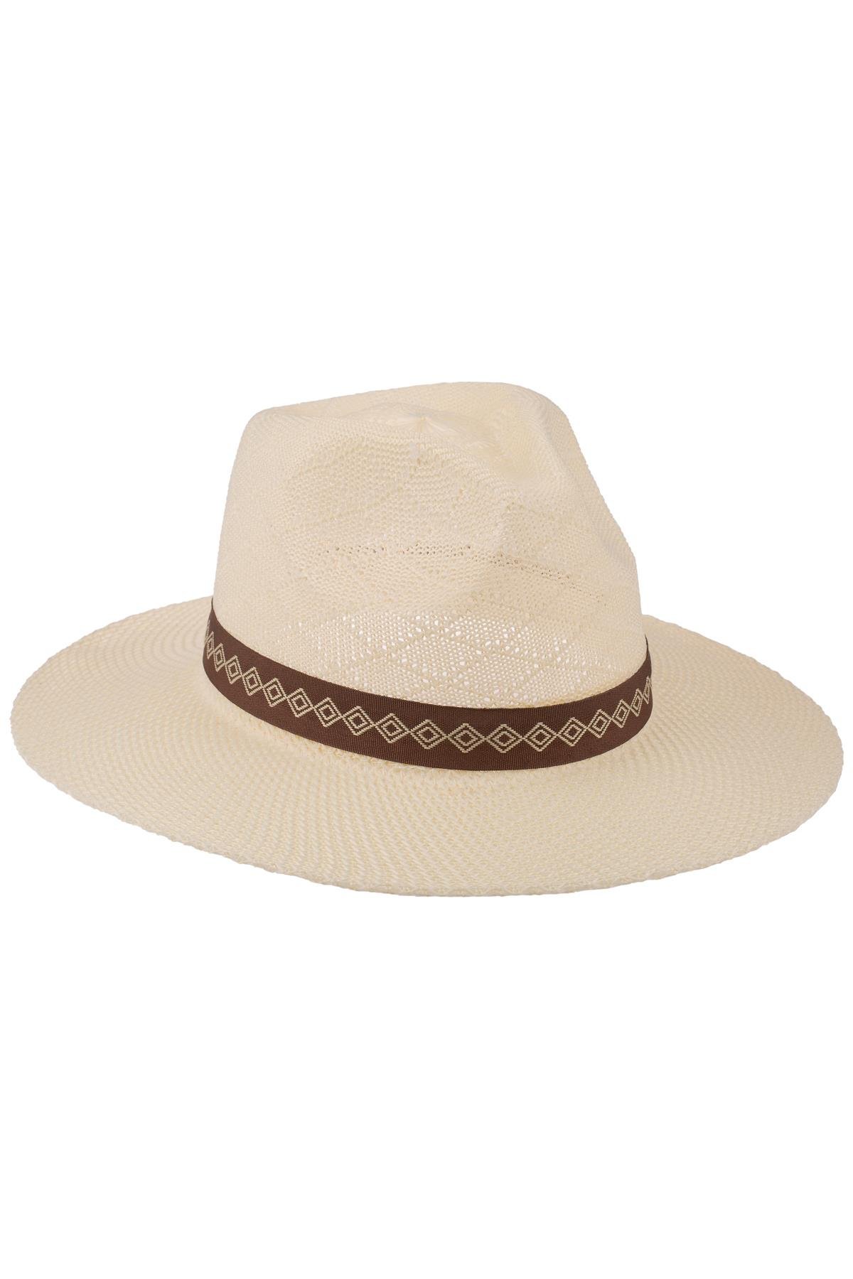 Erkek Merserize Geniş Kenar Fötr Şapka T25750-03 Bej