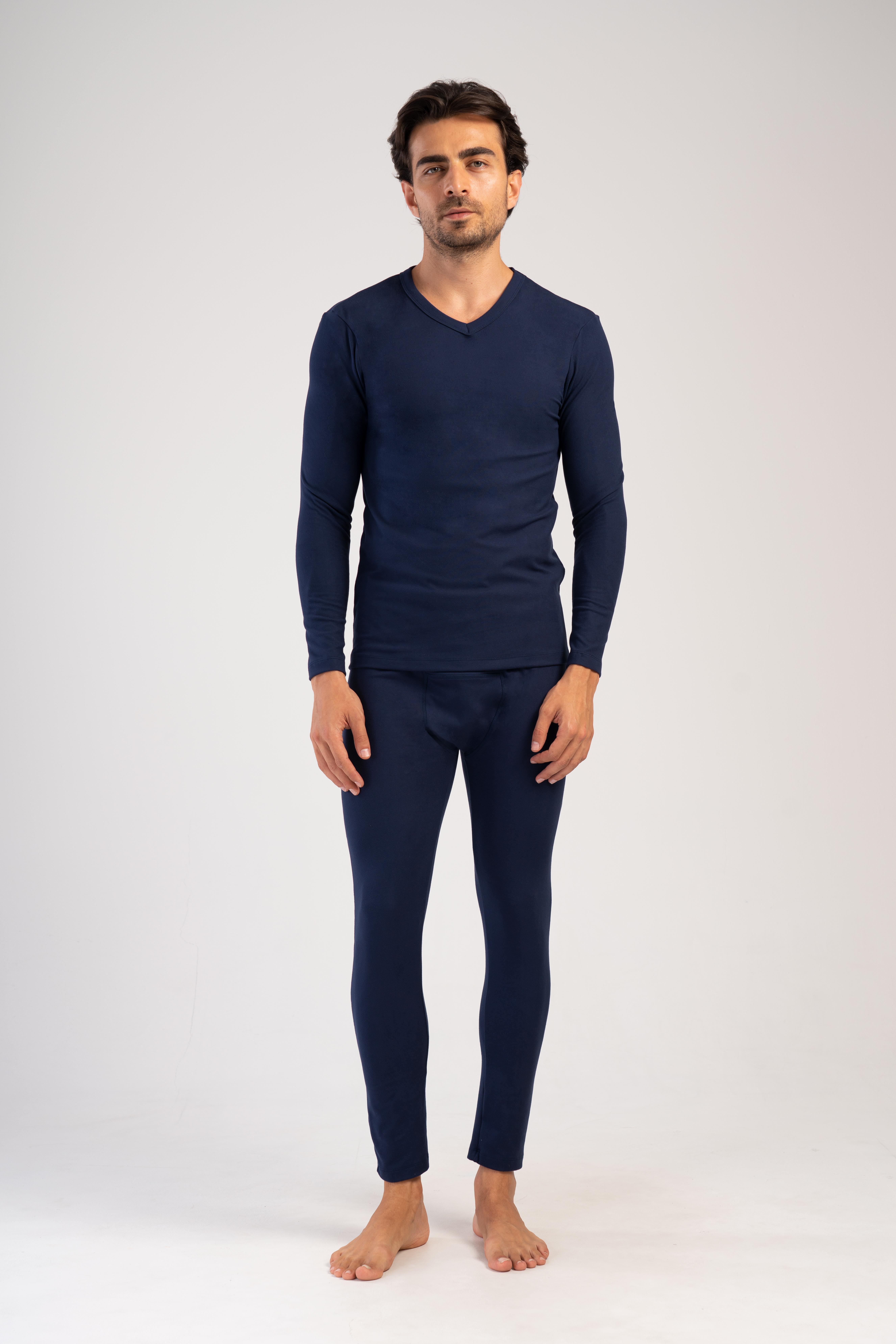 Erkek Uzun Kol V Yaka Termal İçlik Takım 405157 Lacivert
