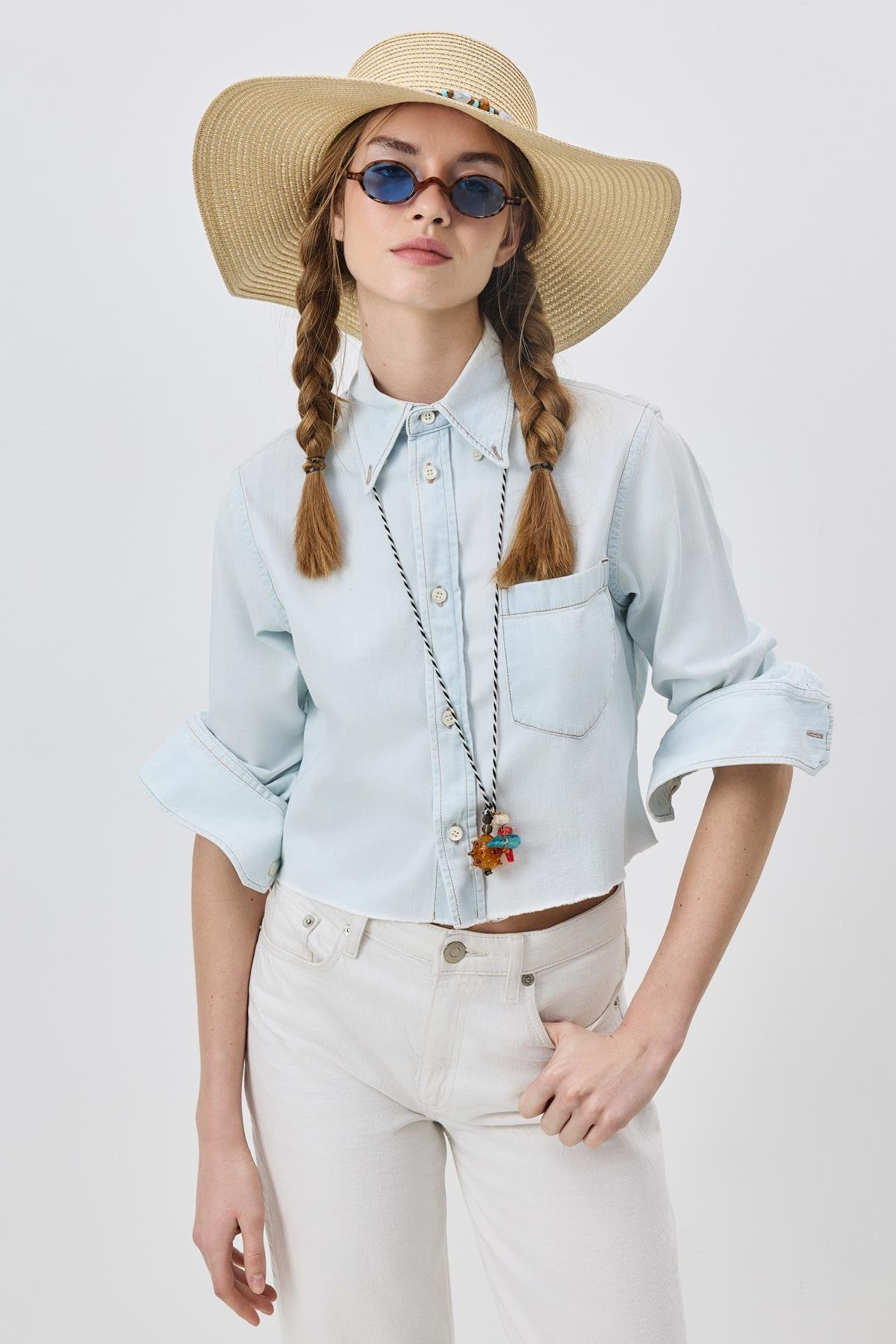 Geniş Kenar Hasır Plaj Şapkası Y25730-13 Bej