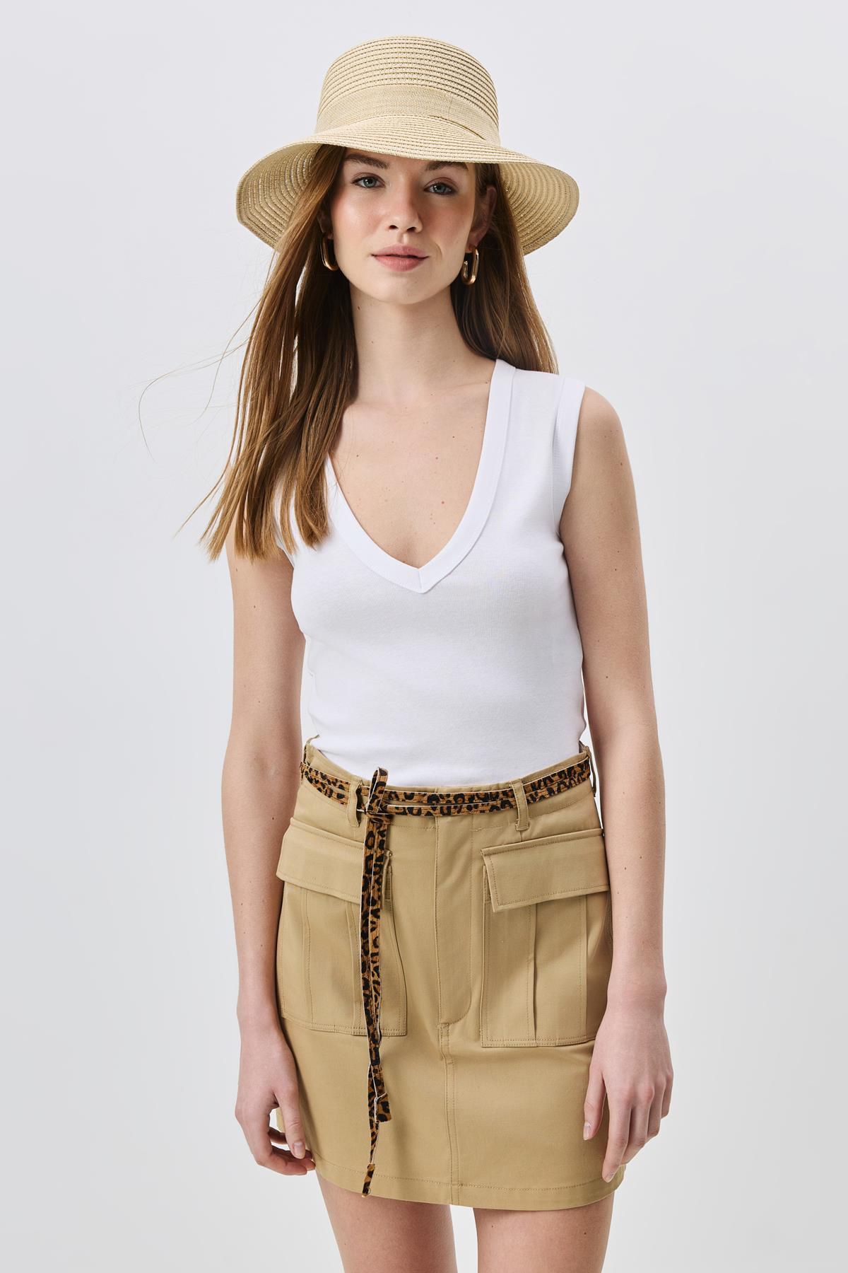 Hasır Plaj Şapkası Y25730-20 Bej