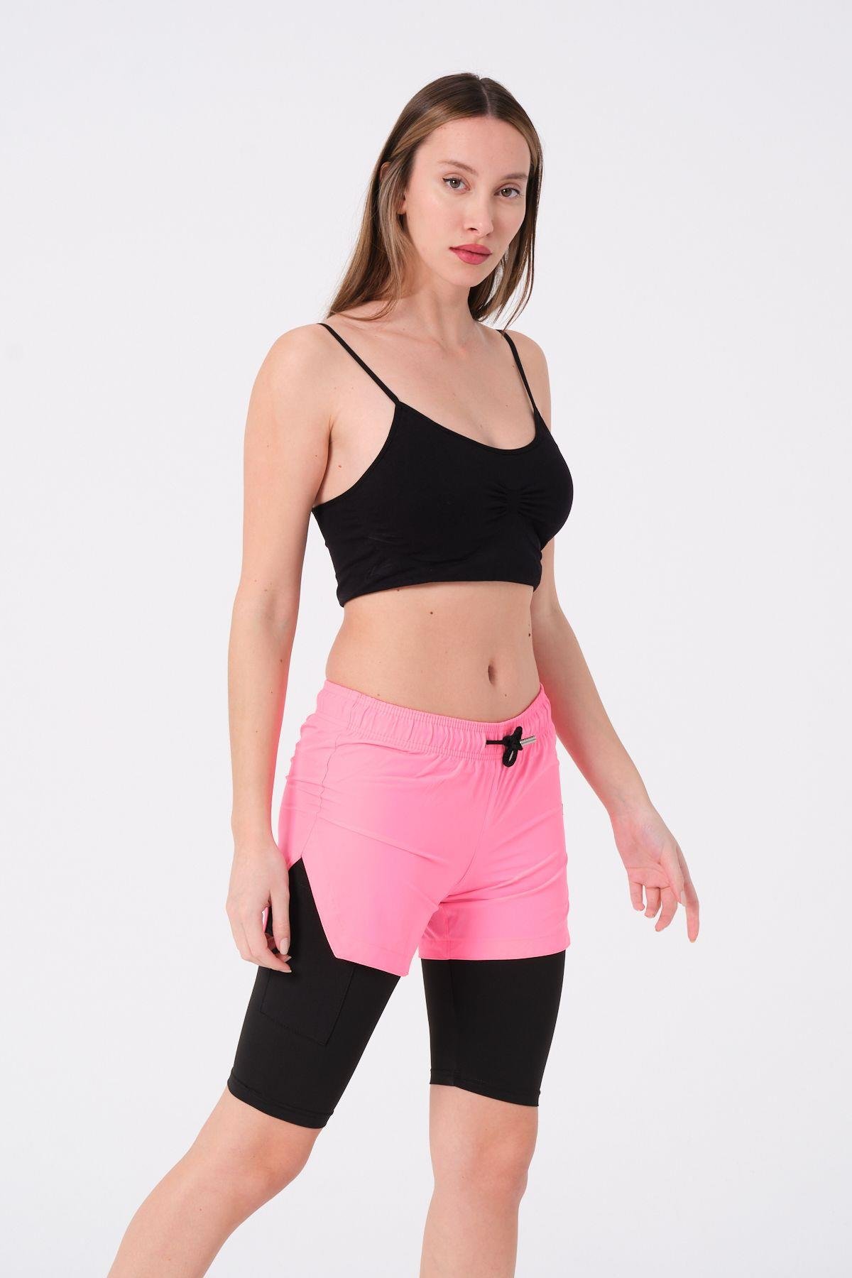 Kadın Taytlı Deniz Şort 870 Pembe