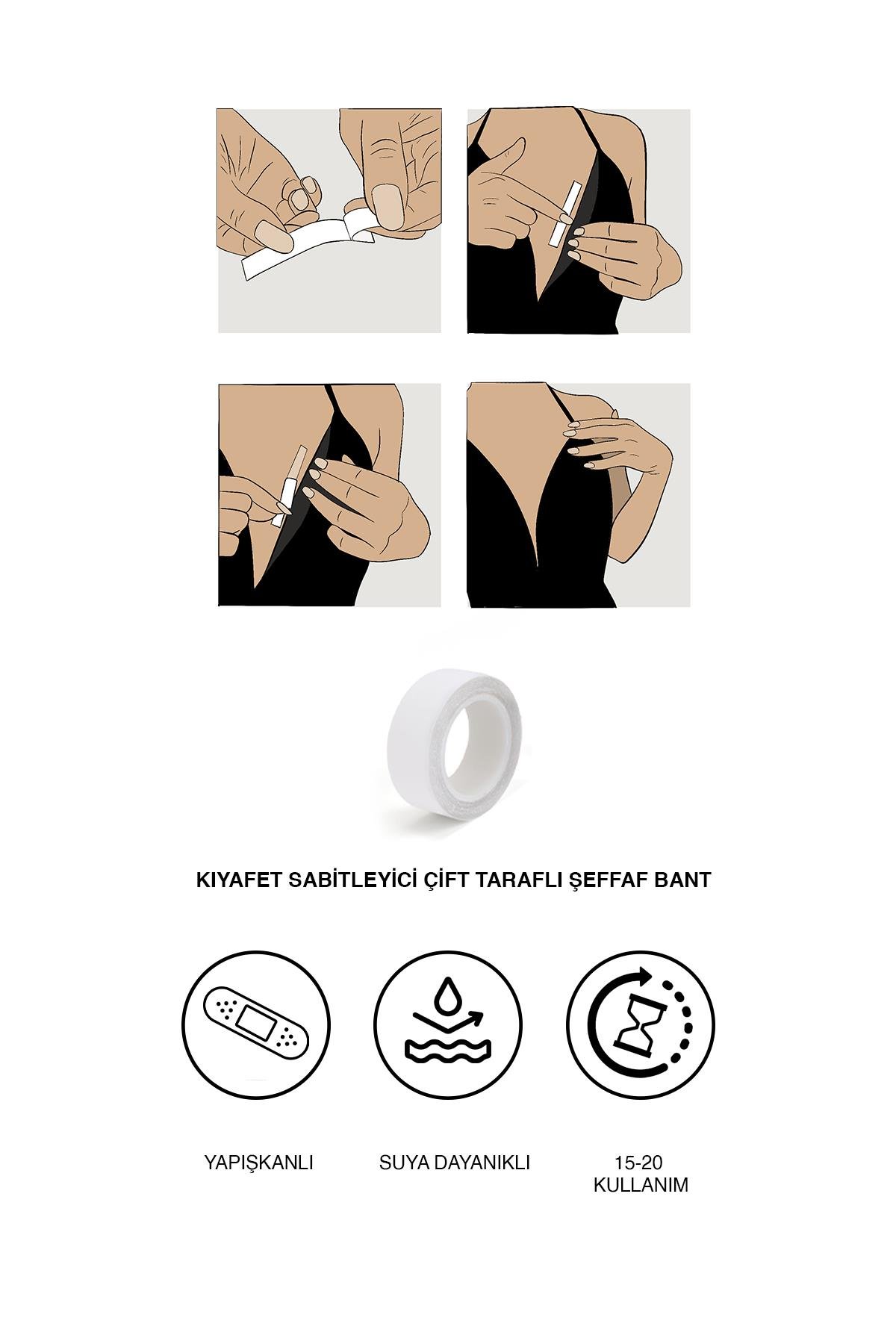 Kıyafet Sabitleyici Çift Taraflı Şeffaf Bant Şeffaf