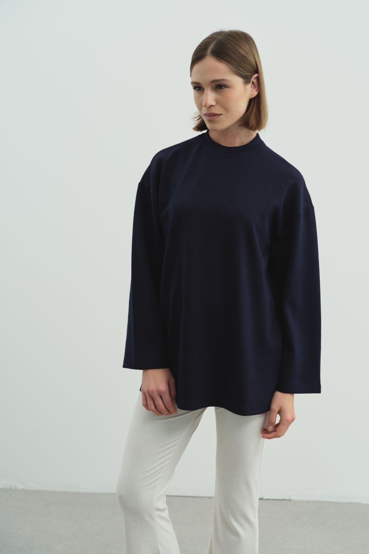 Oversize Basic Sweatshirt 980 Lacivert