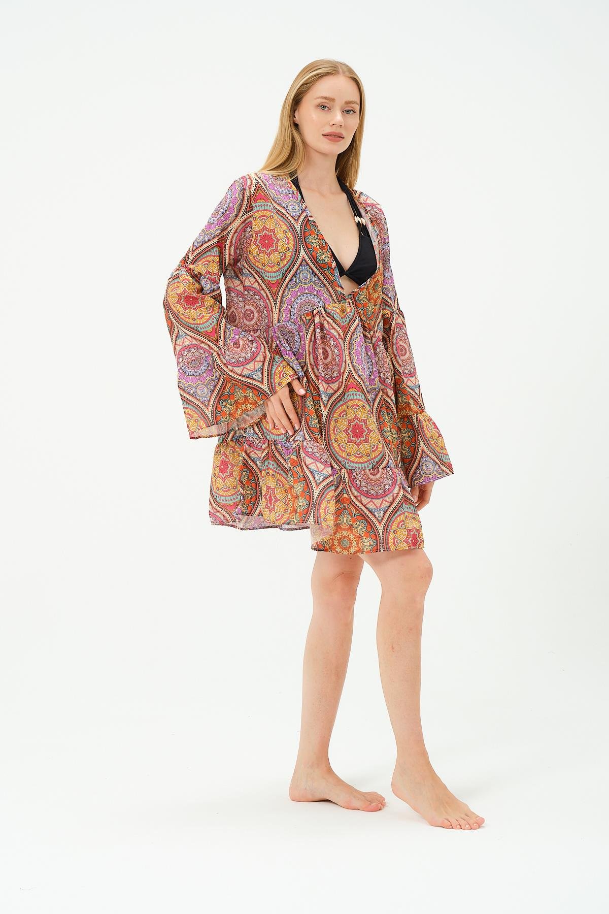 Pareo Plaj Elbisesi 22329 Turuncu