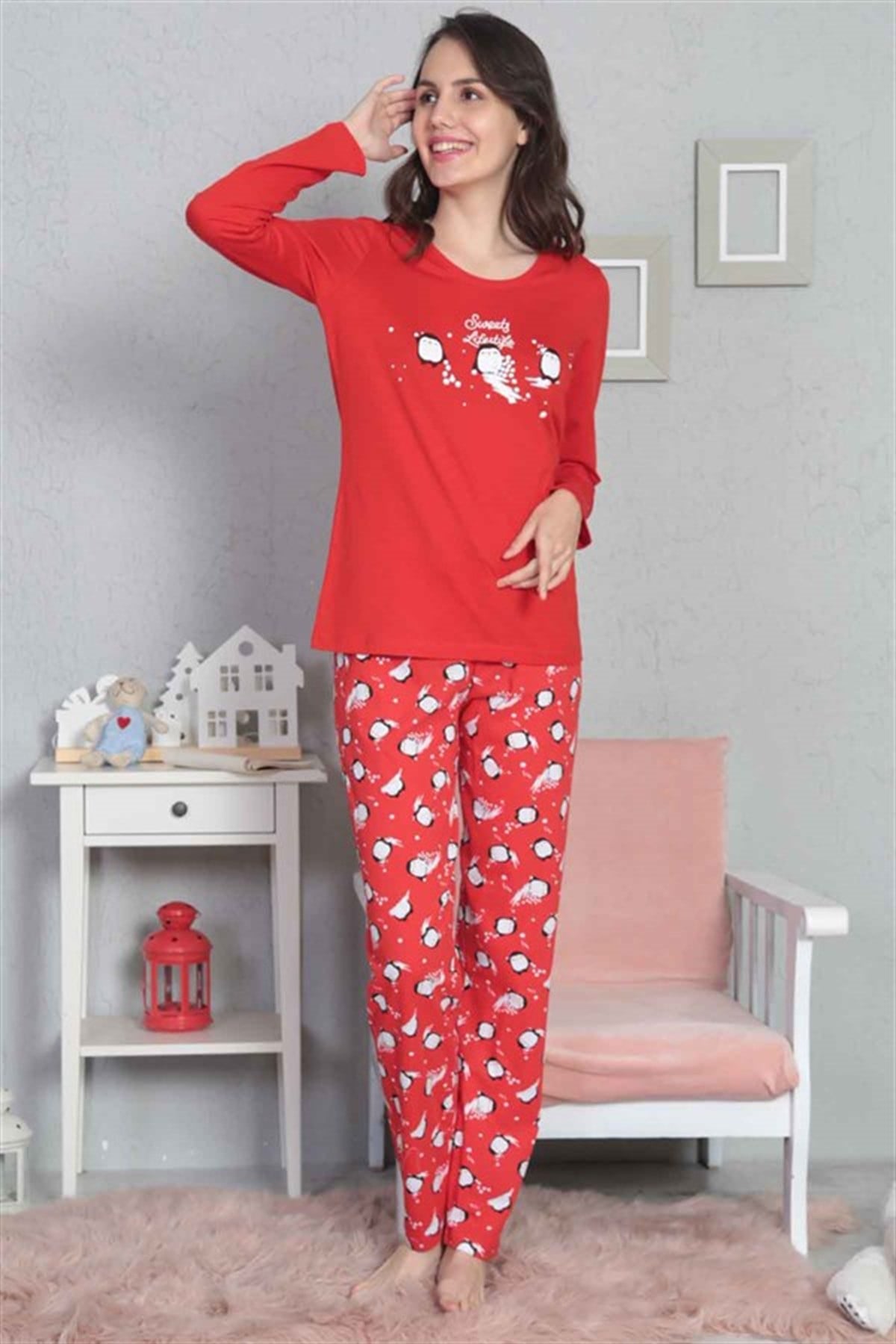Vienetta 8021194622 Kadın Pijama Takım Kırmızı