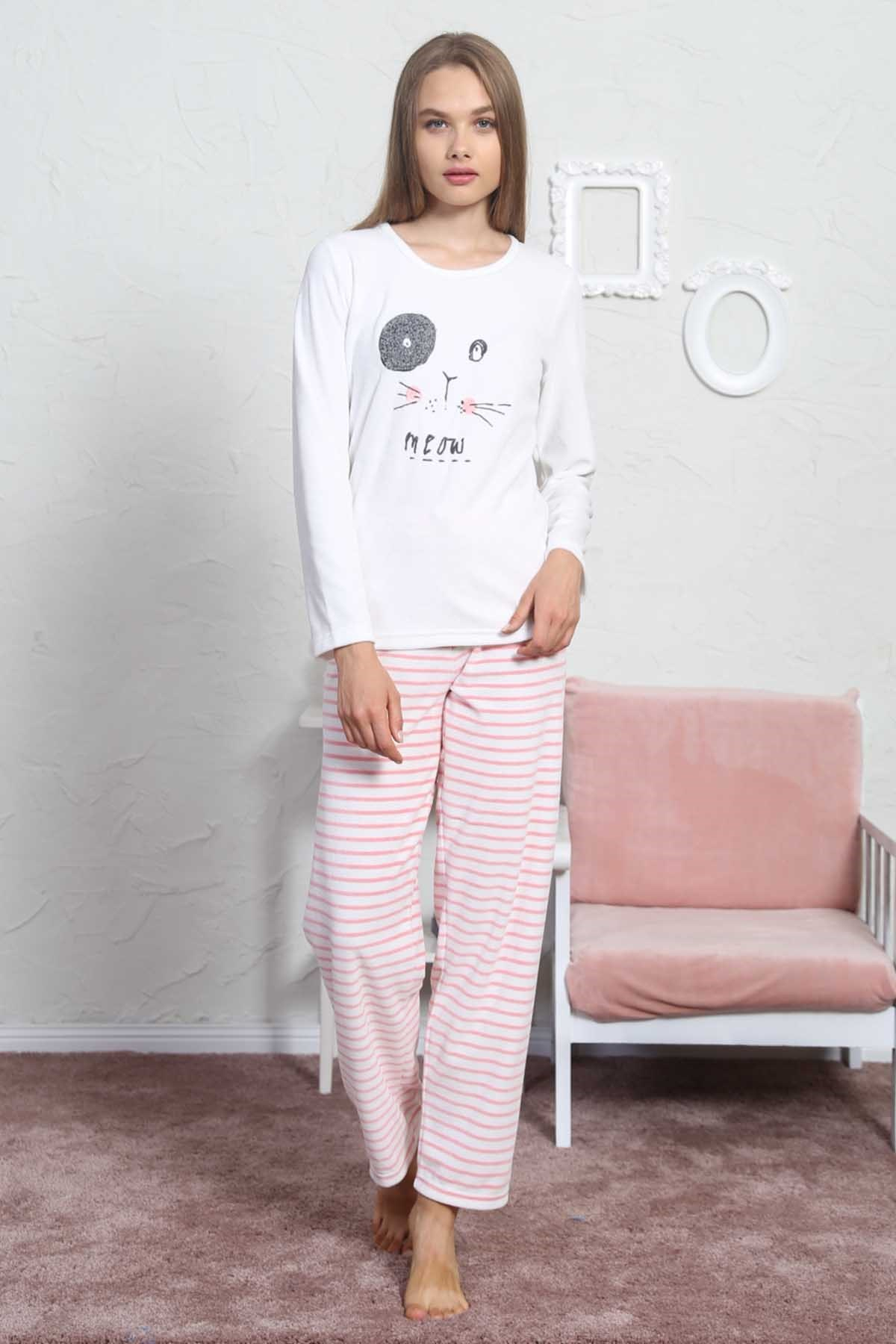 Vienetta 8041783704 Kadın Pijama Takım Beyaz