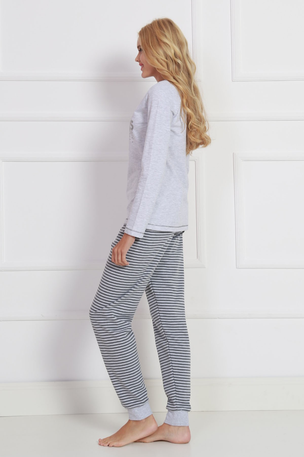 Vienetta Kadın Pijama Takım 9030780000 Gri Melanj