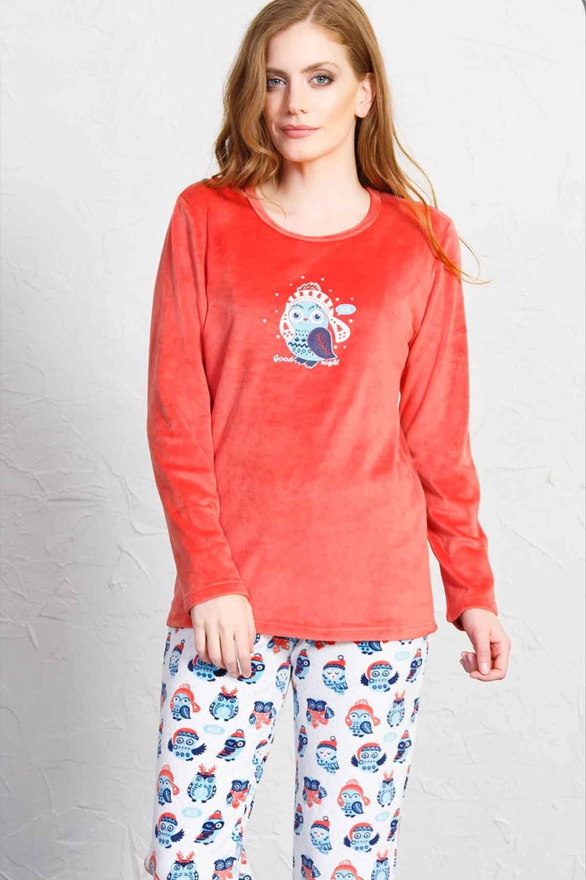 Vienetta Soft 1603633515 Kadın Pijama Takım Kırmızı