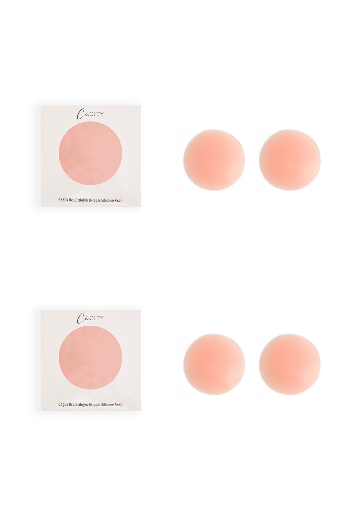 Yapışkansız Vakumlu Slikon Göğüs Ucu Kapatıcı 2'li Ten
