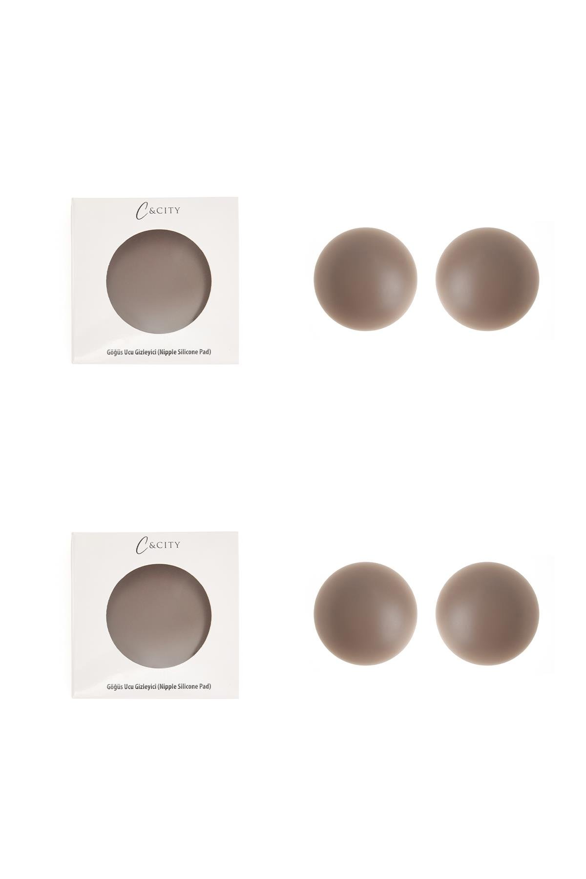 Yapışkansız Vakumlu Slikon Göğüs Ucu Kapatıcı 2'li Koyu Ten