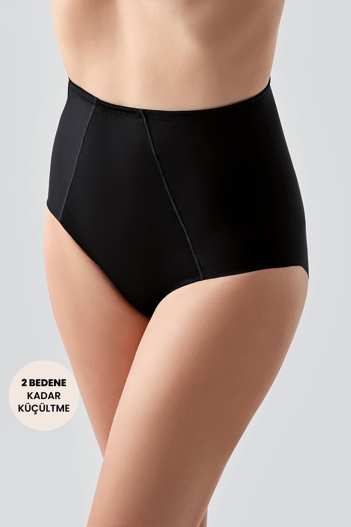 Yüksek Bel Lazer Kesim Korse Külot 9601 Siyah