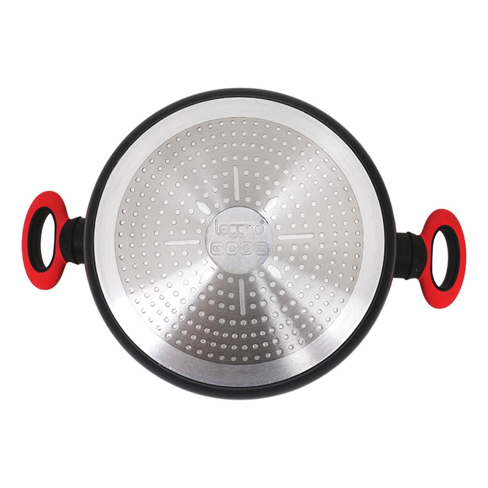 Leggno Colorgy Diamond Pro Seramik Derin Tencere 20 cm Kırmızı Kulp