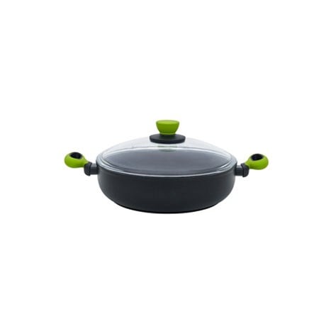 Leggno Colorgy Titanyum Sığ Pilav Tenceresi 24 cm Yeşil Kulp