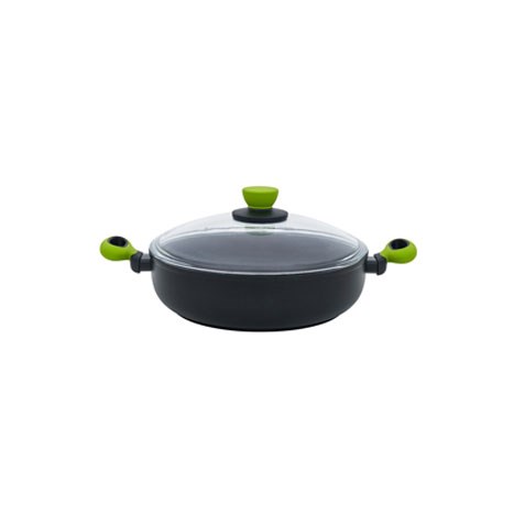 Leggno Colorgy Titanyum Sığ Pilav Tenceresi 24 cm Yeşil Kulp