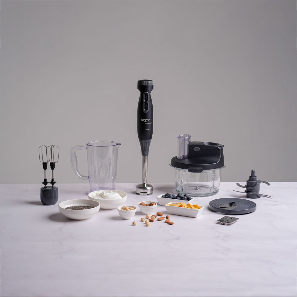 Leggno Gourmet Pro Cam Hazneli Blender Seti Siyah