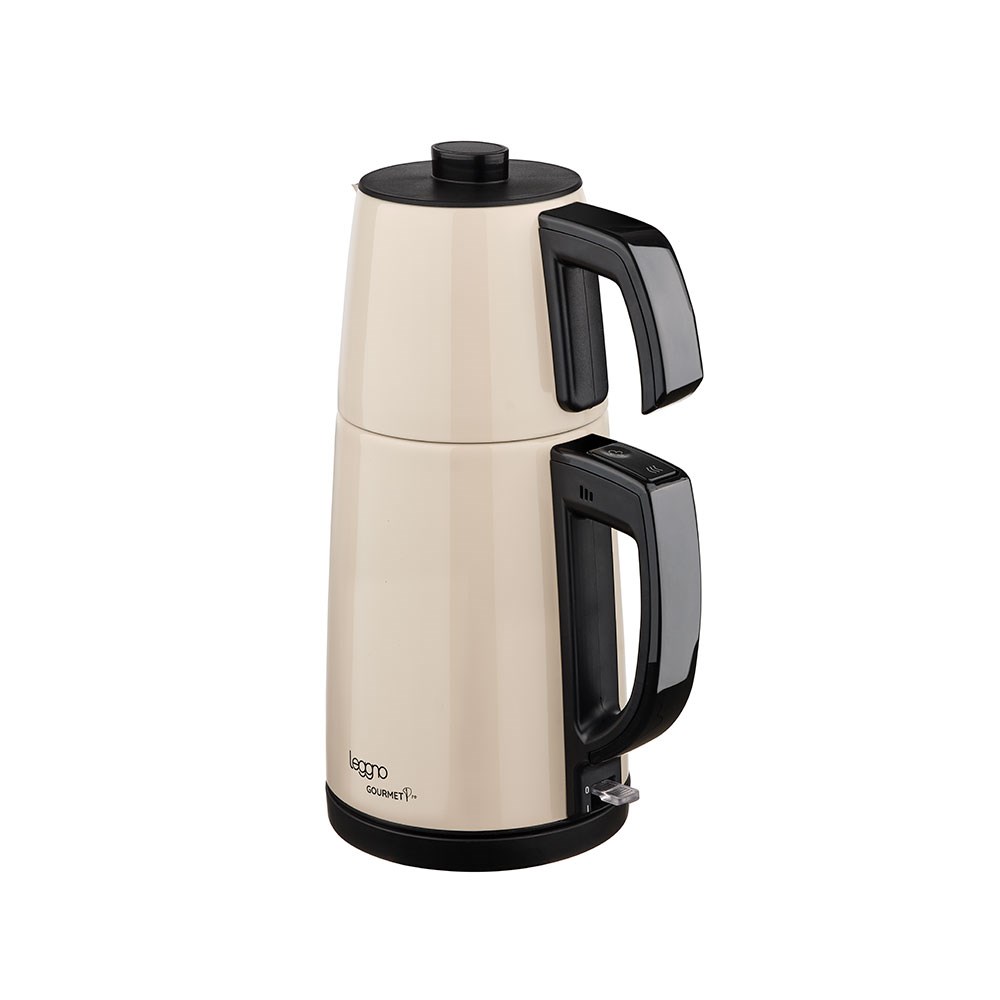 Leggno Gourmet Pro Paslanmaz Çelik Çay Makinesi Krem