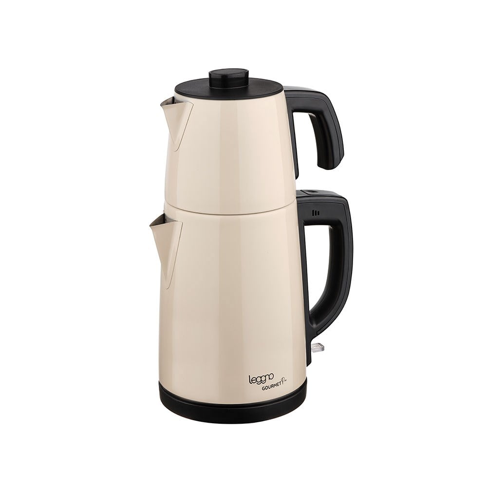 Leggno Gourmet Pro Paslanmaz Çelik Çay Makinesi Krem