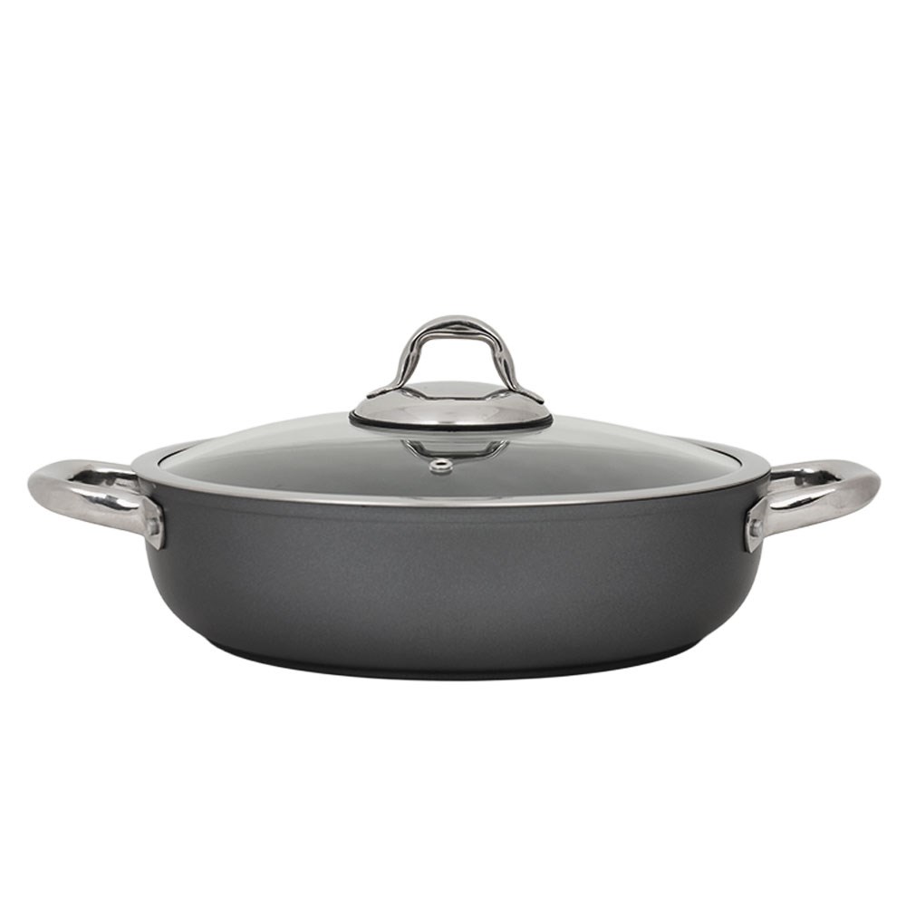 Leggno Master Titanyum Sığ Pilav Tenceresi 24 cm Gri