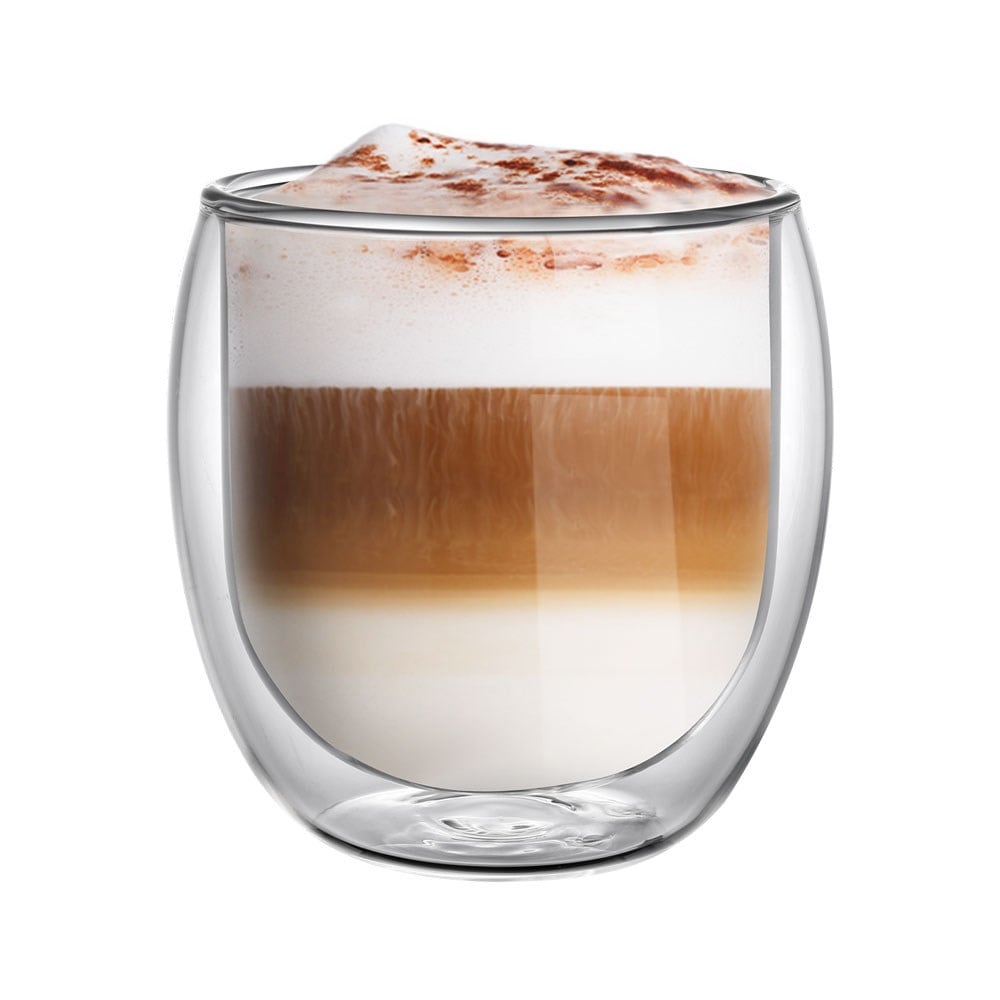 Leggno Vetro Cidarlı Cam Latte Bardak 2'li 400 ml