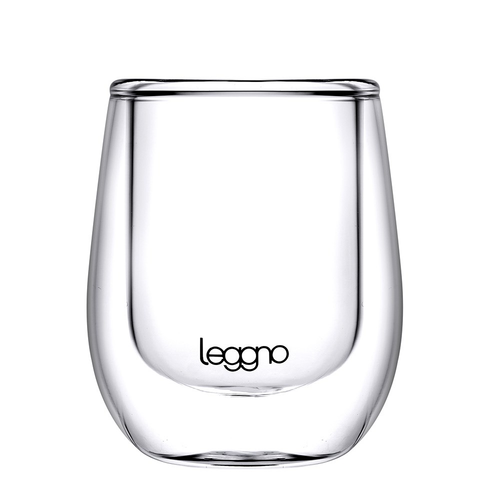 Leggno Vetro Çift Cidarlı Cam Espresso Bardağı 80 ml
