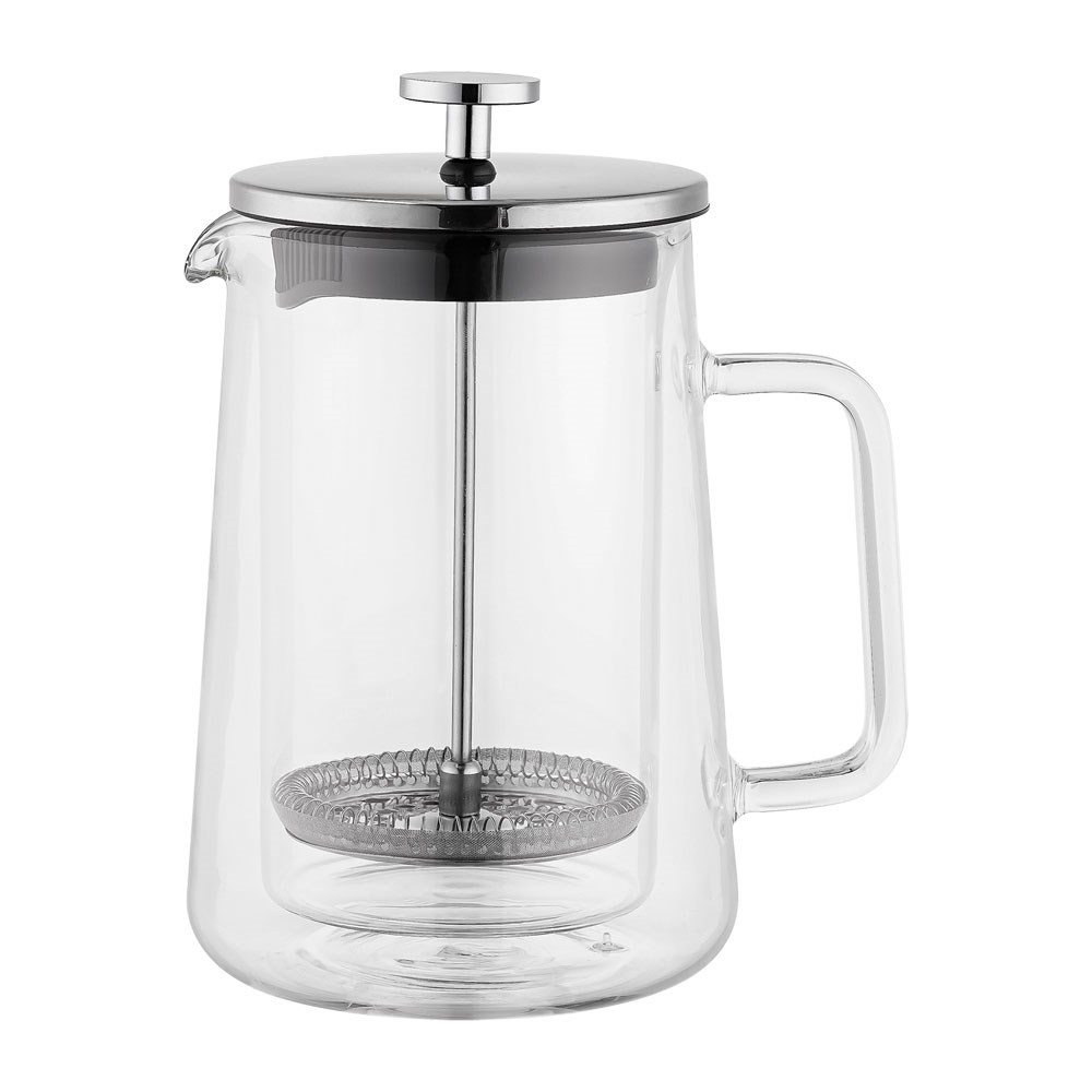 Leggno Vetro Çift Cidarlı Cam French Press 600 ml