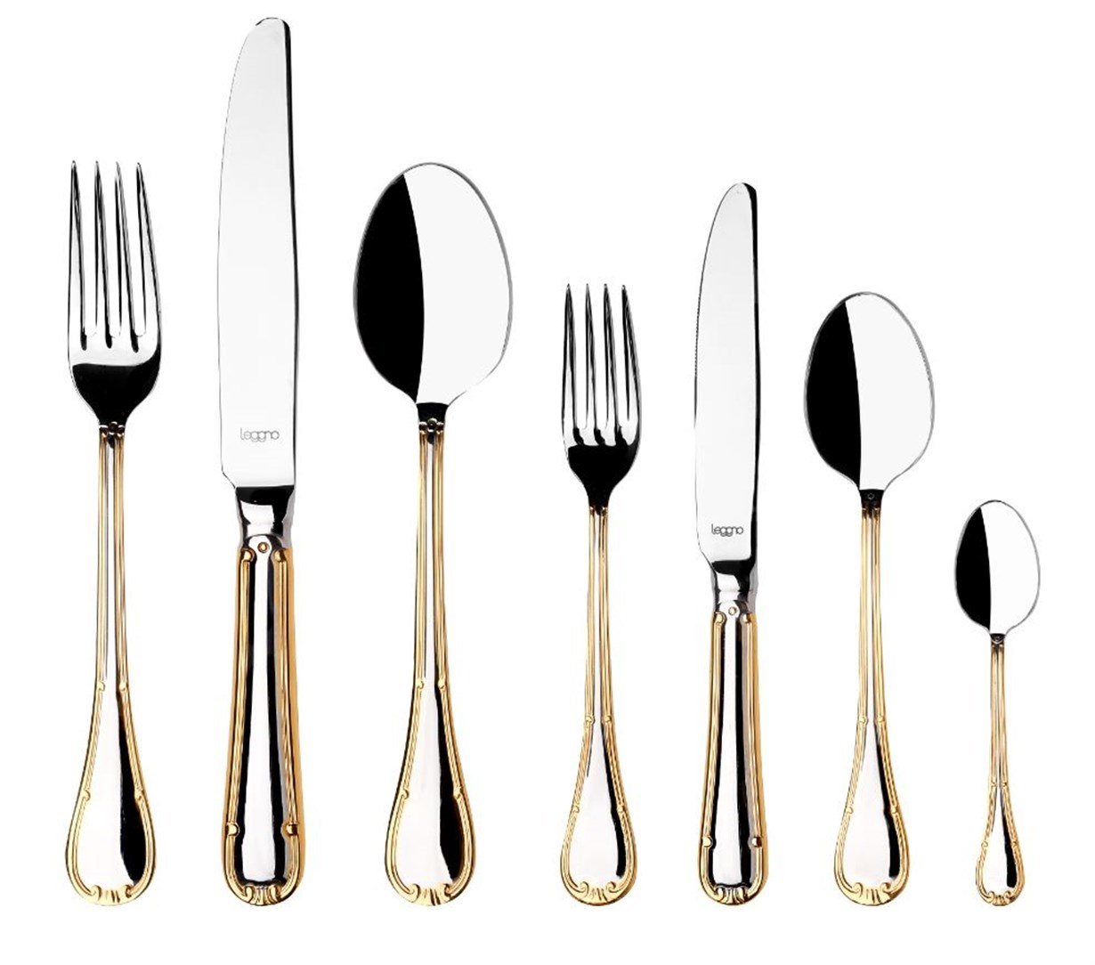 Leggno Viala 12 Kişilik Çatal Kaşık Bıçak Takımı 84 Parça Gold