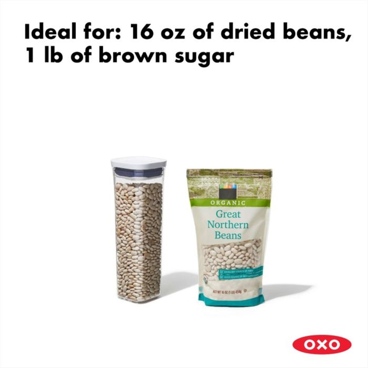 Oxo GG Pop Kare Kapaklı Saklama Kabı 700 ml Beyaz