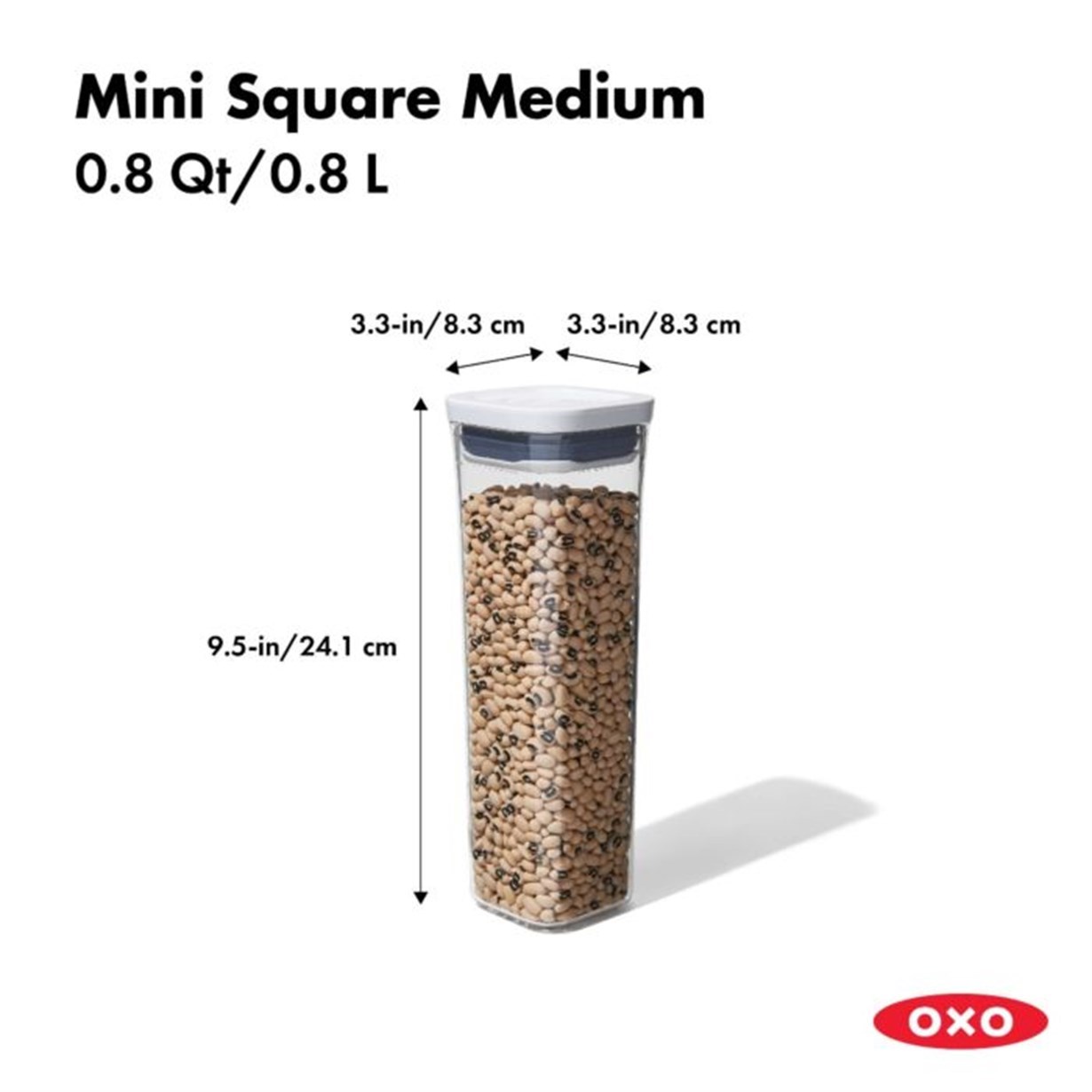 Oxo GG Pop Kare Kapaklı Saklama Kabı 700 ml Beyaz