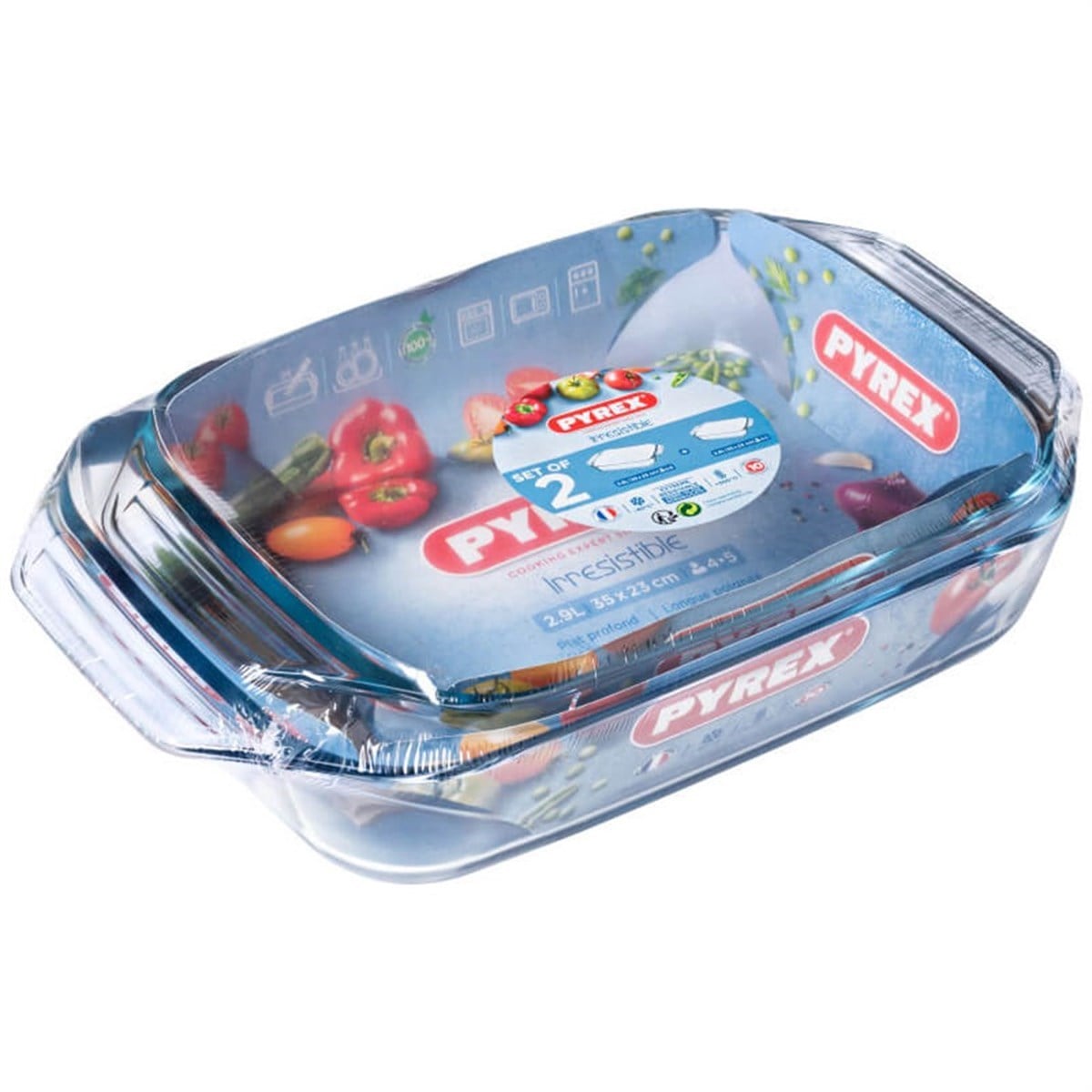 Pyrex 2'Li Dikdörtgen Fırın Kabı Seti