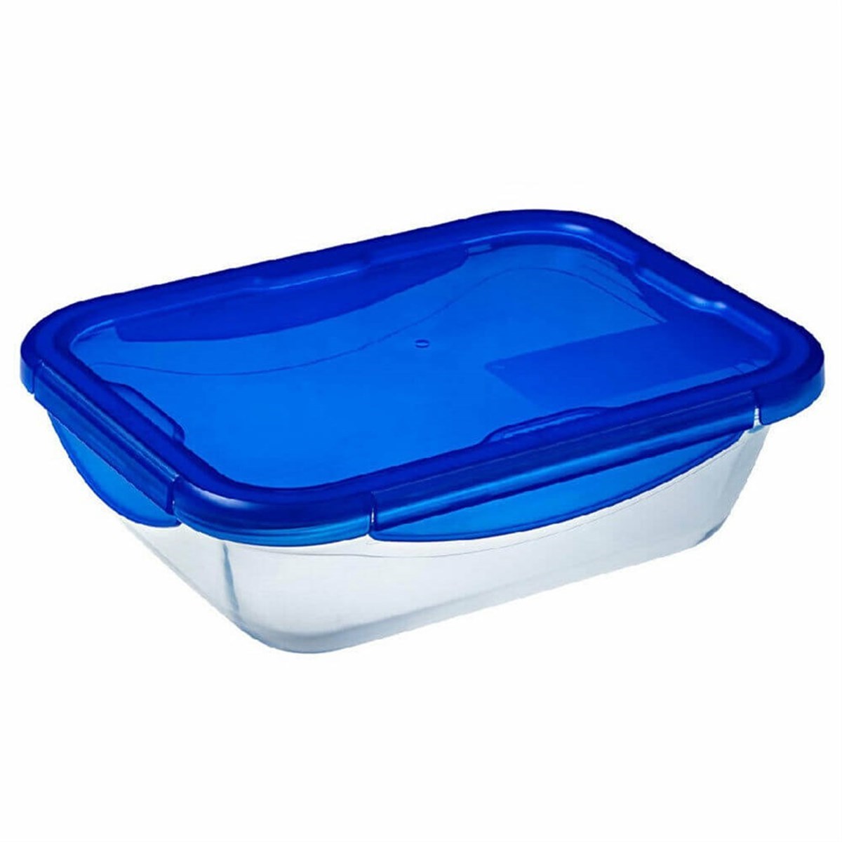 Pyrex 2'Li Dikdörtgen Kapaklı Saklama Kabı Seti Mavi