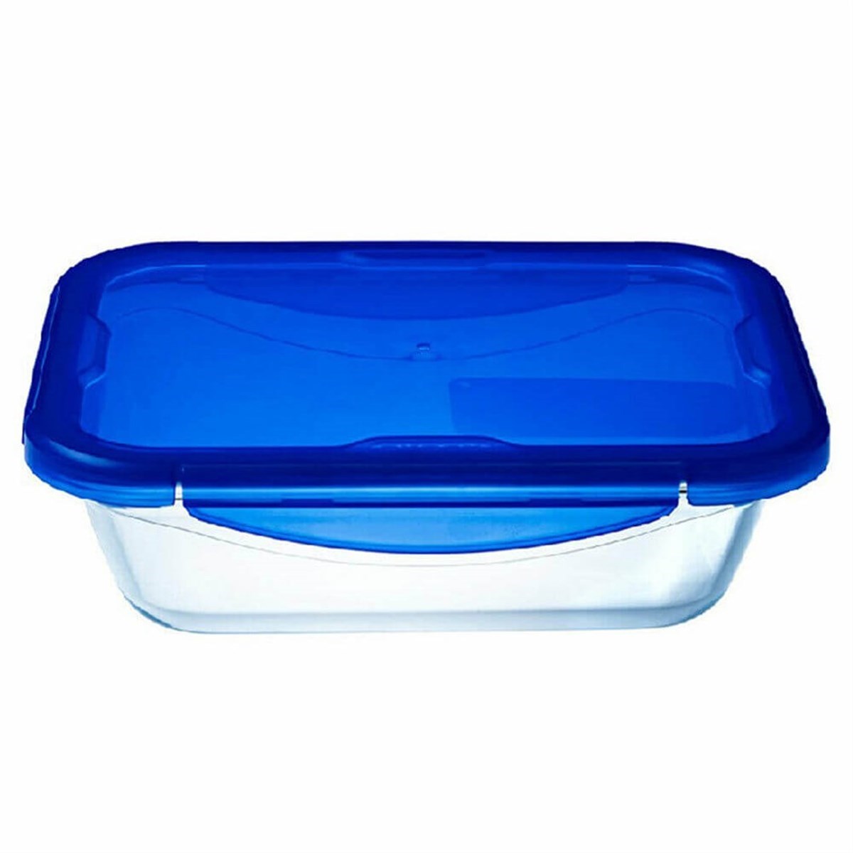 Pyrex 2'Li Dikdörtgen Kapaklı Saklama Kabı Seti Mavi
