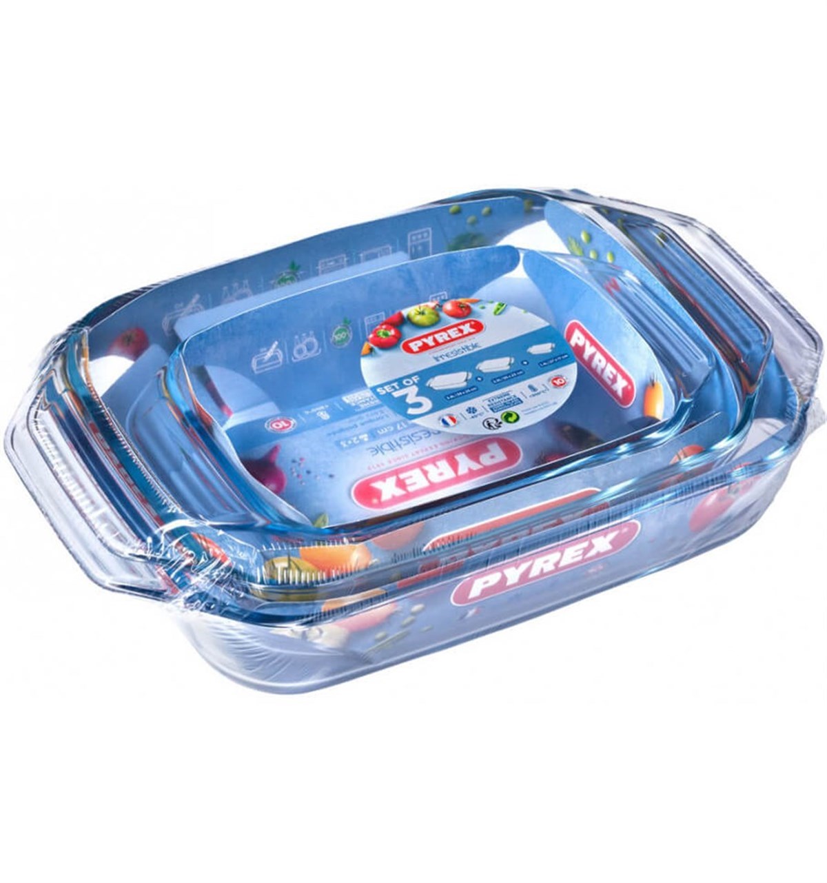 Pyrex 3'Lü Dikdörtgen Fırın Kabı Seti