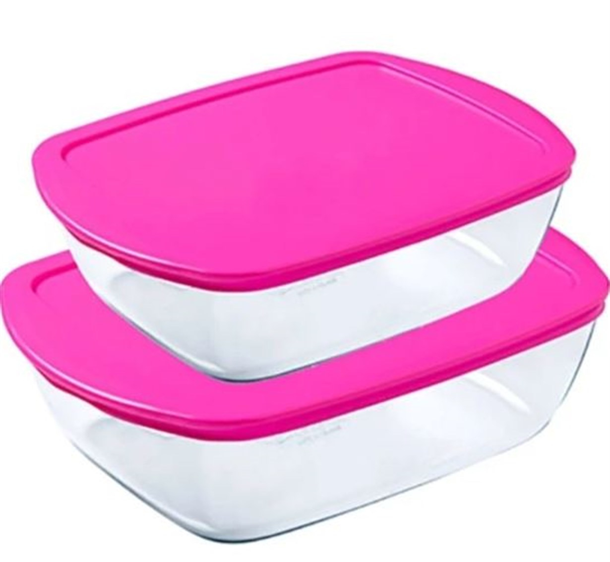 PYREX 912S931/6145 2 Lİ DİKDÖRTGEN SAKLAMA KABI SETİ PEMBE 0