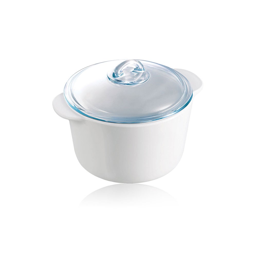 Pyrex Casserole Seramik Cam Kapaklı Tencere 1.1 L