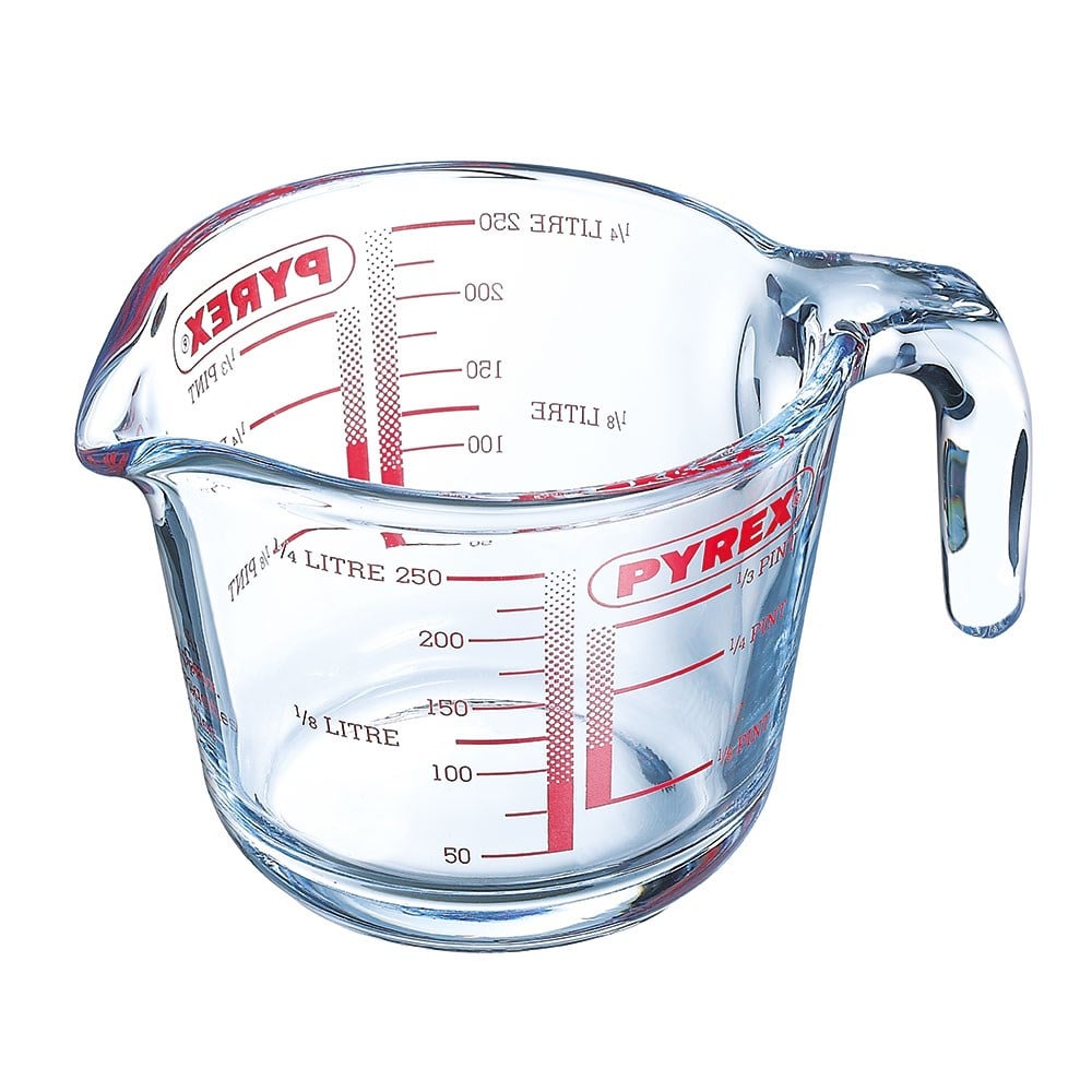 Pyrex Çok Fonksiyonlu Kulplu Cam Ölçü Kabı 250 ml